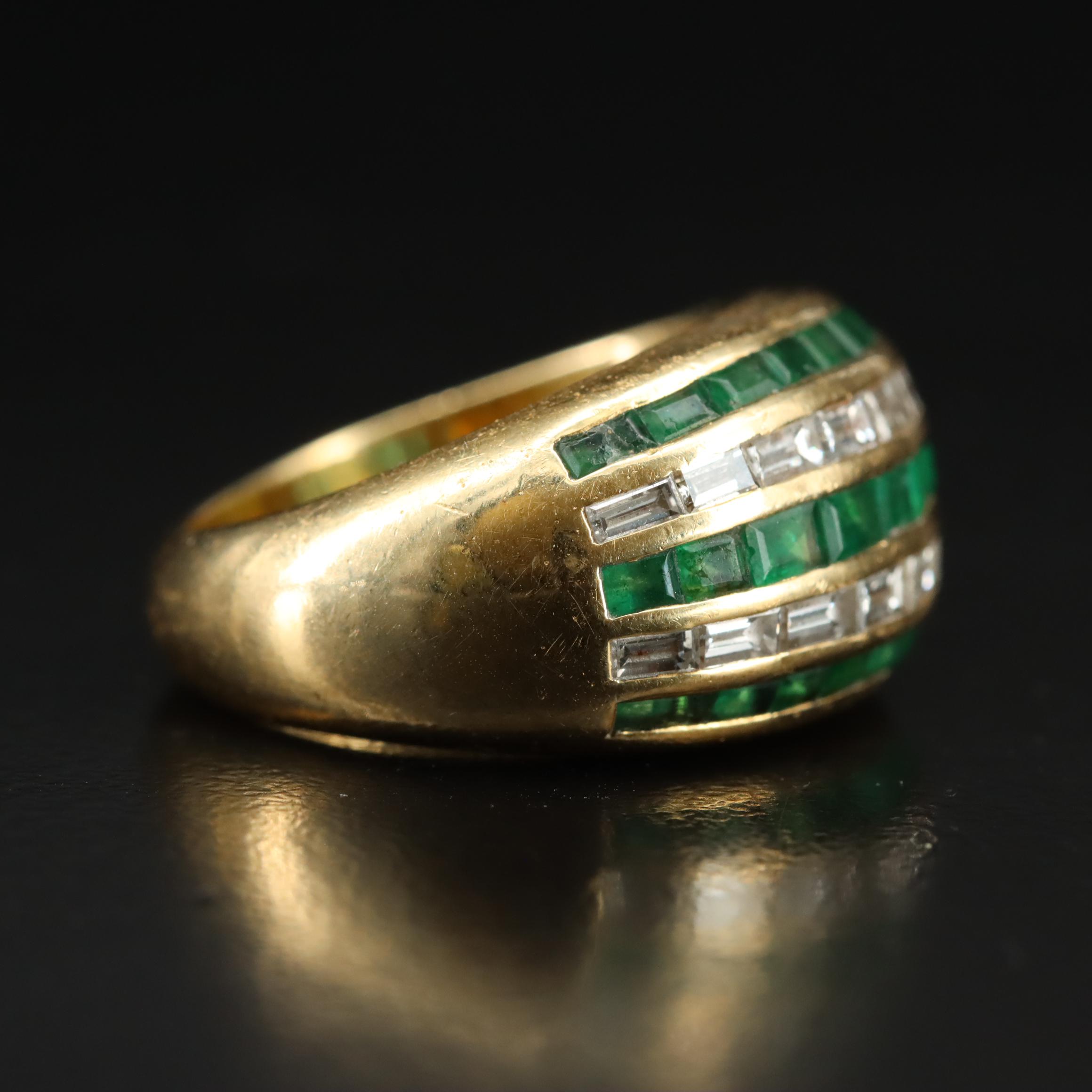 Le Vian 18K Emerald and Diamond Dome Ring