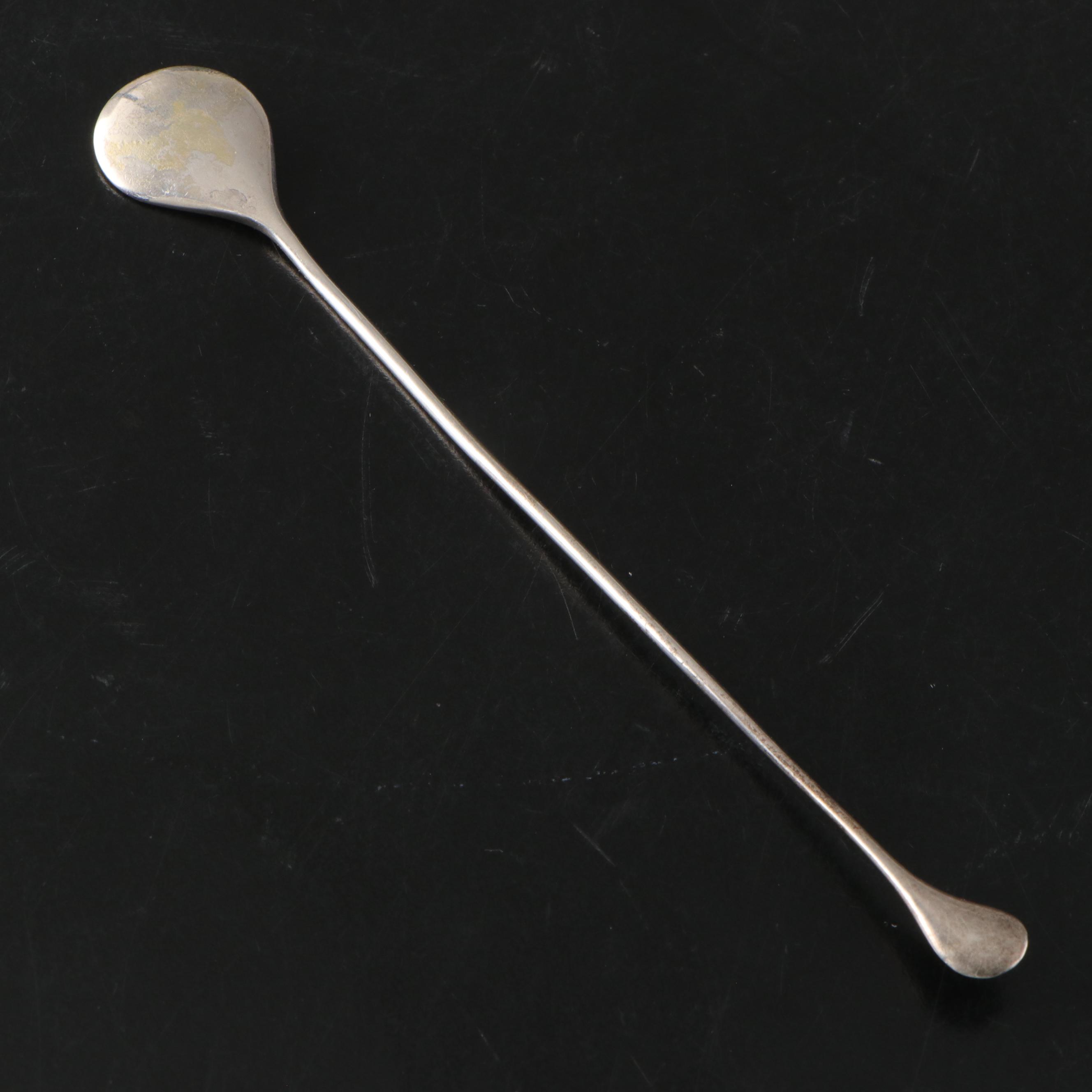 Mexican Sterling Cocktail Stirrer Spoon with Other Sterling Serving Spoons