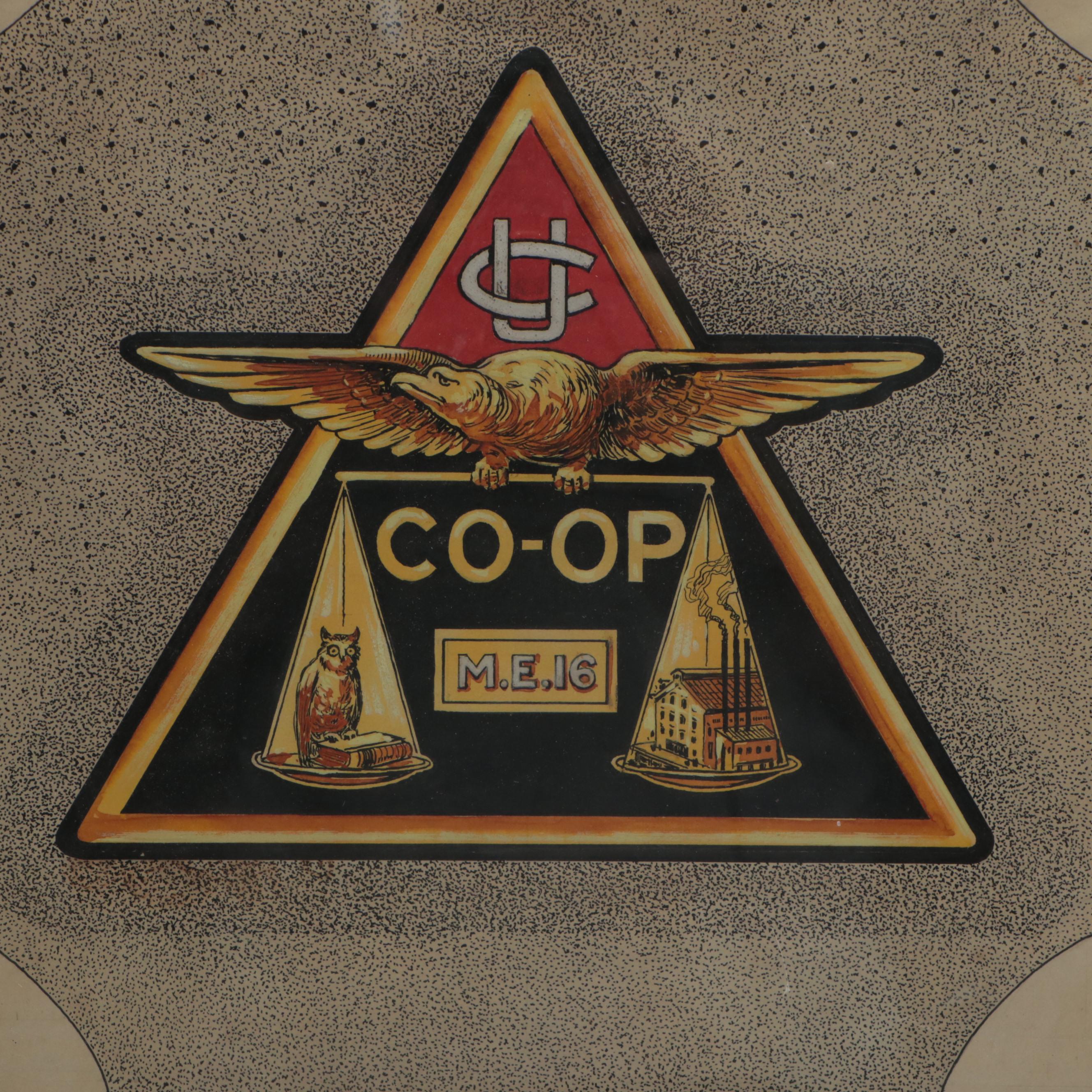 University Co-Operative Logo Design Print After Daniel Cook, Early 20th C.