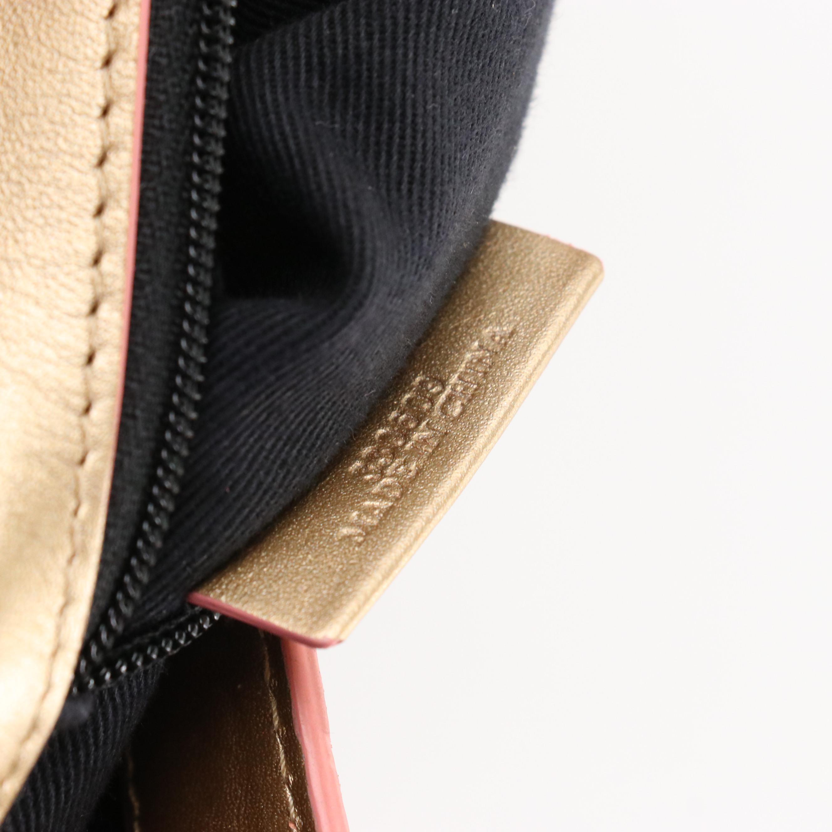 Loewe White Anagram and Black Patent Leather Messenger Bag with Pink Trim