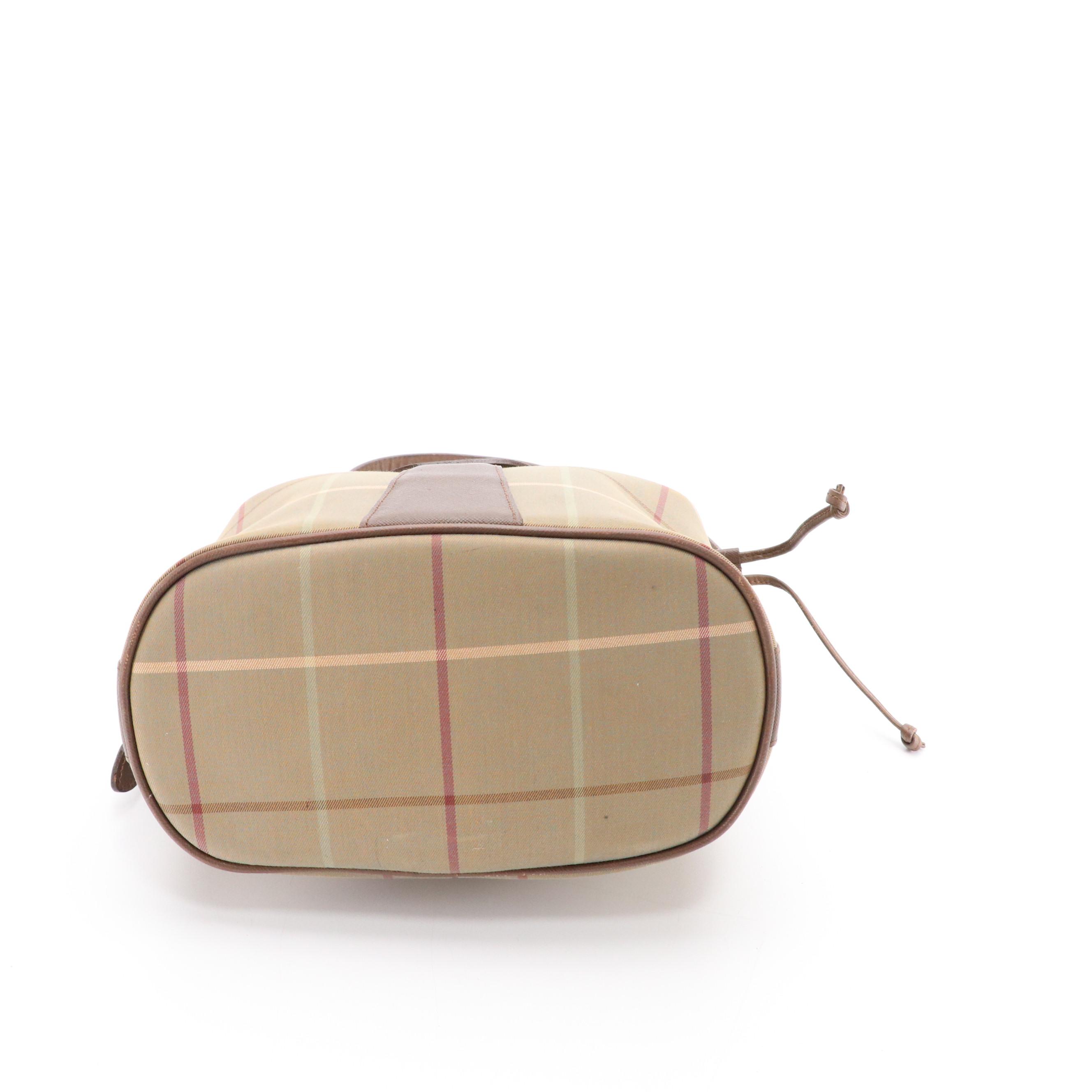 Burberry Vintage Plaid and Saffiano Leather Shoulder Bag