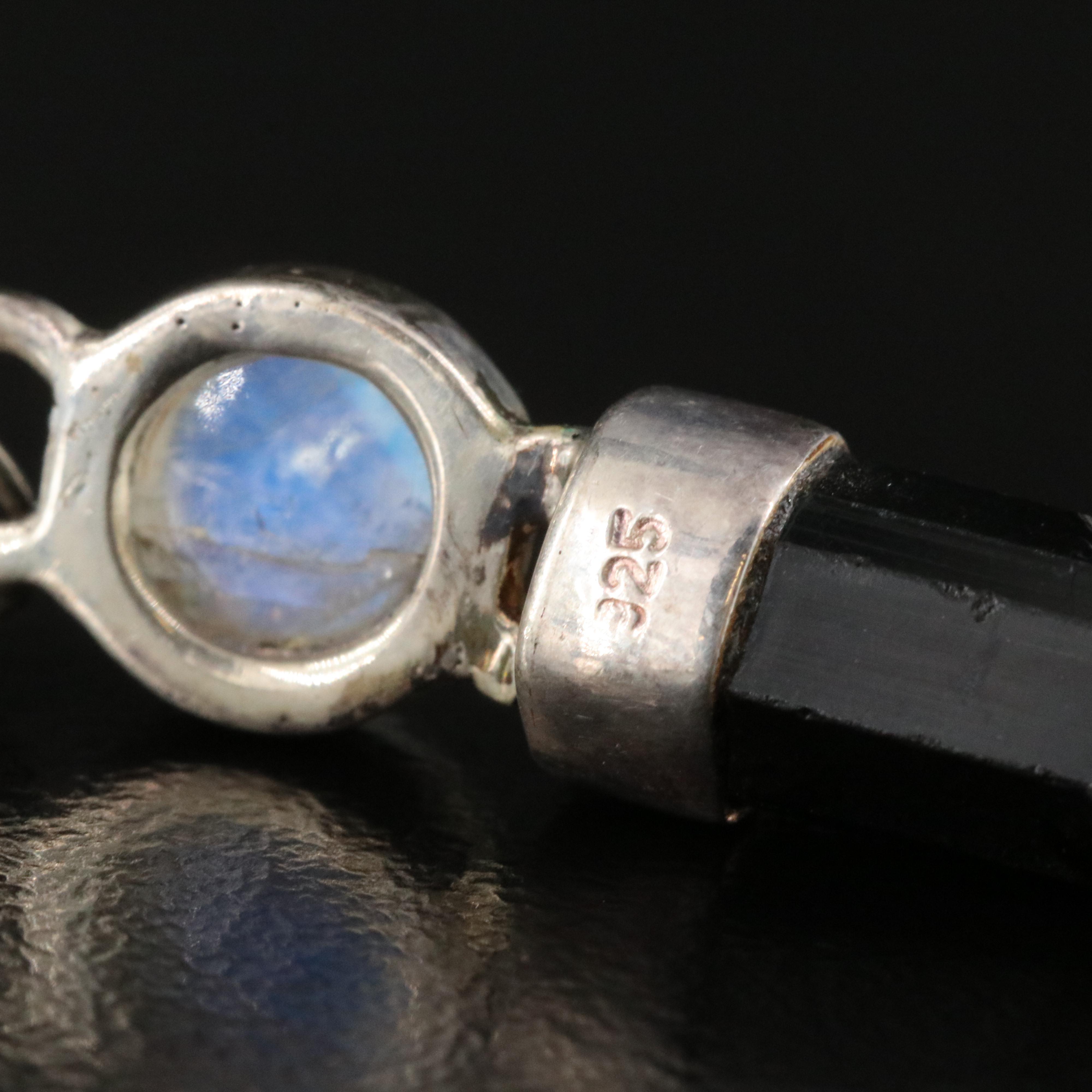 Collection of Sterling Gemstone Jewelry Including Tourmaline and Sunstone