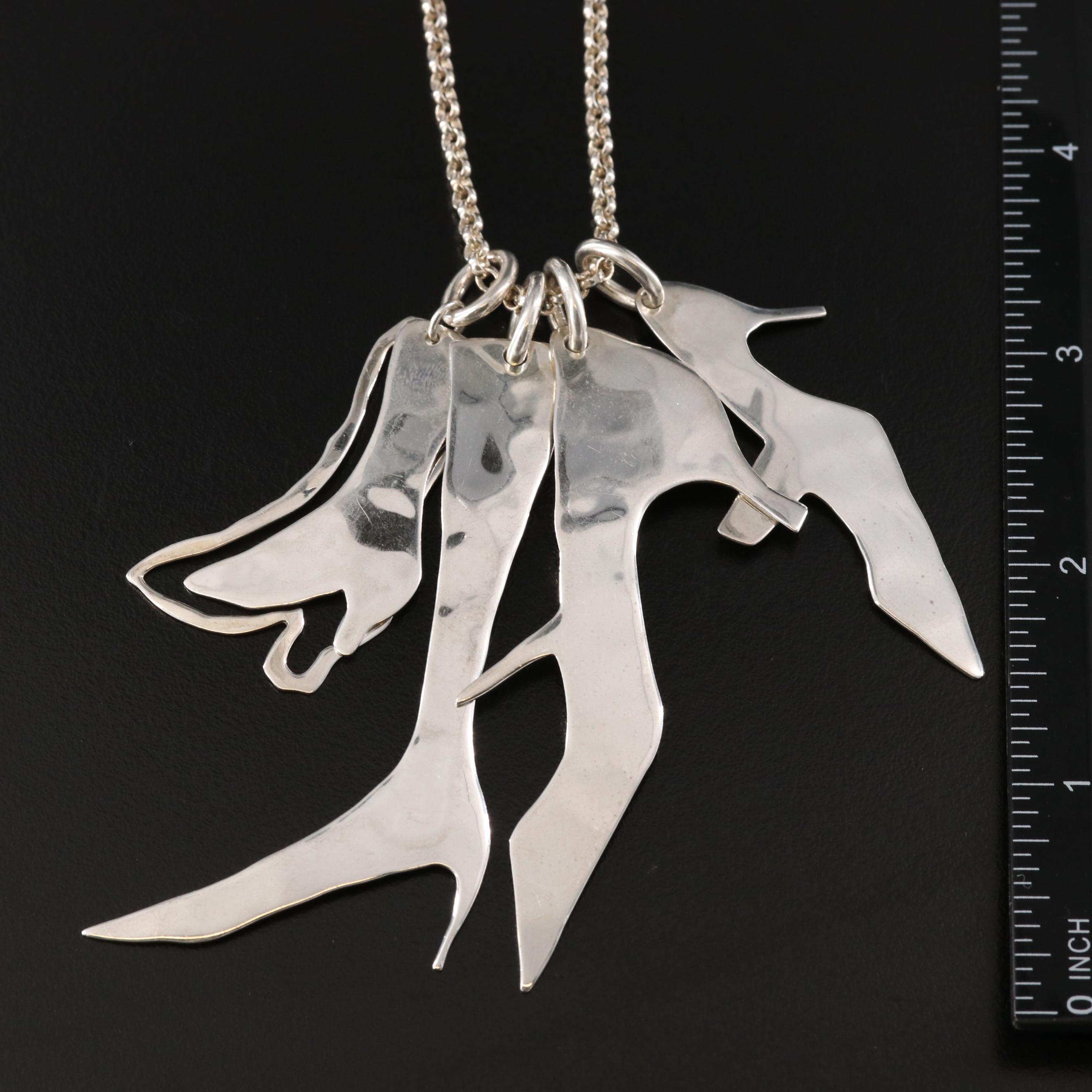 Robert Lee Morris for Andy Warhol Foundation Sterling Shoe Necklace