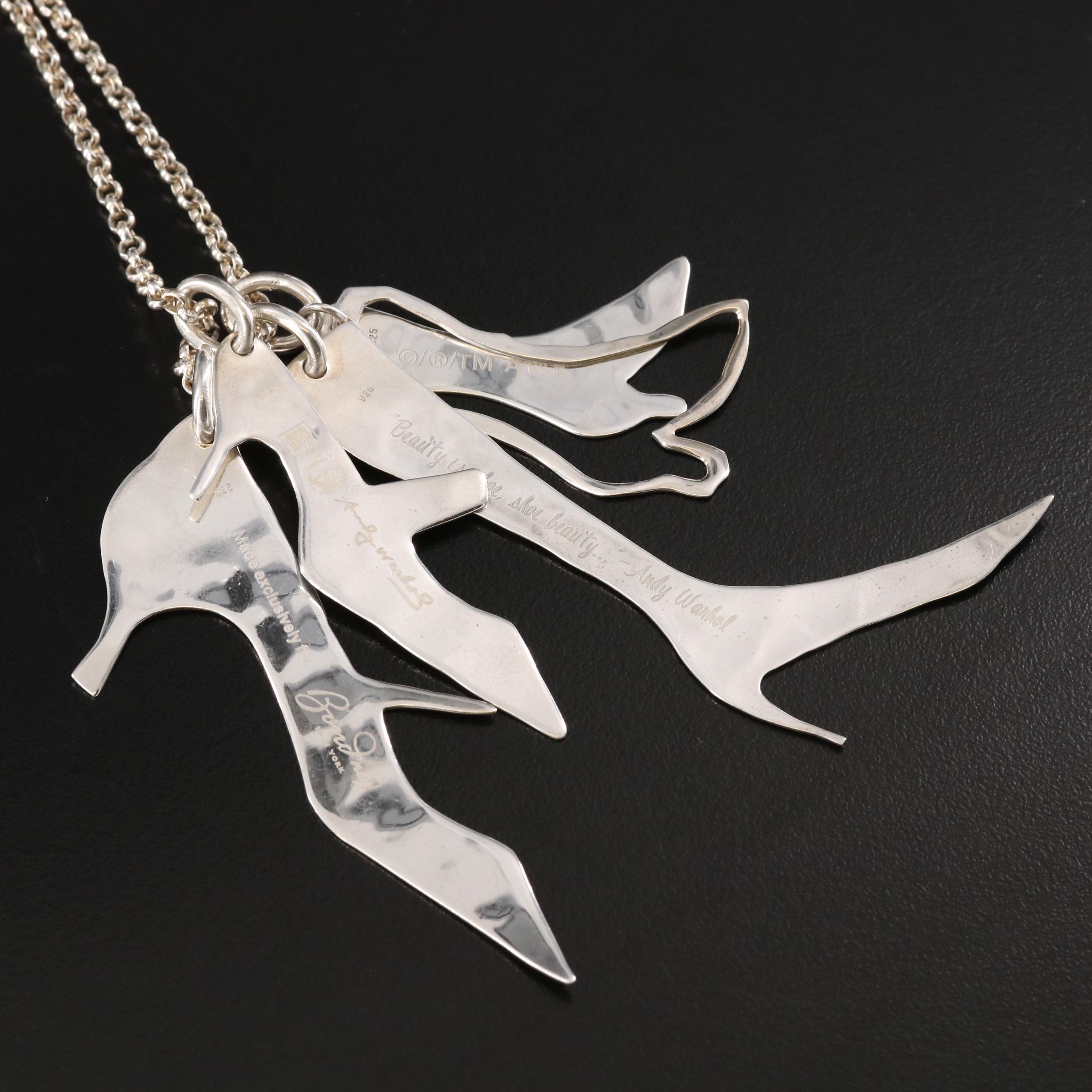 Robert Lee Morris for Andy Warhol Foundation Sterling Shoe Necklace