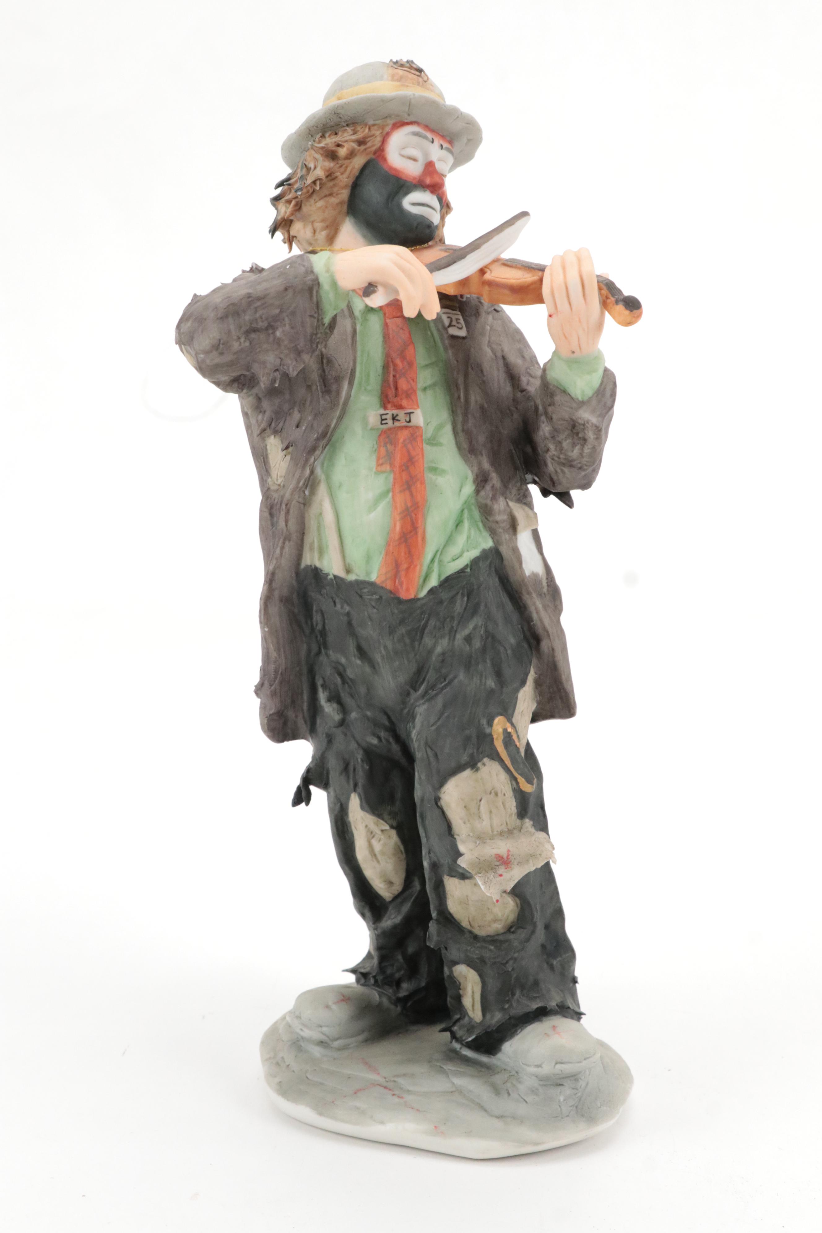 Flambro Emmett Kelly Jr. Clown Figurines with Dynasty "Clyde the Clown" Doll