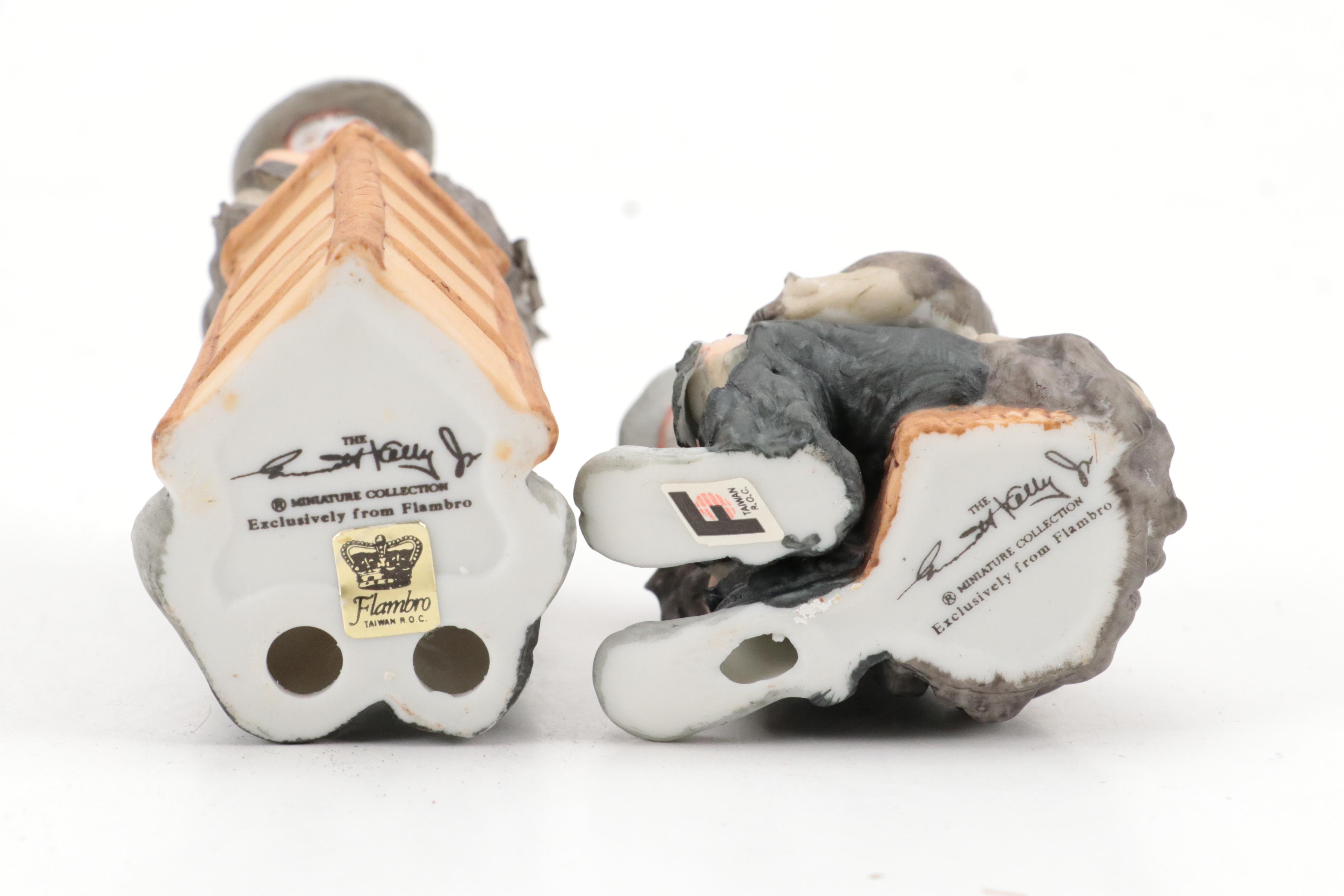 Flambro Emmett Kelly Jr. Clown Figurines with Dynasty "Clyde the Clown" Doll