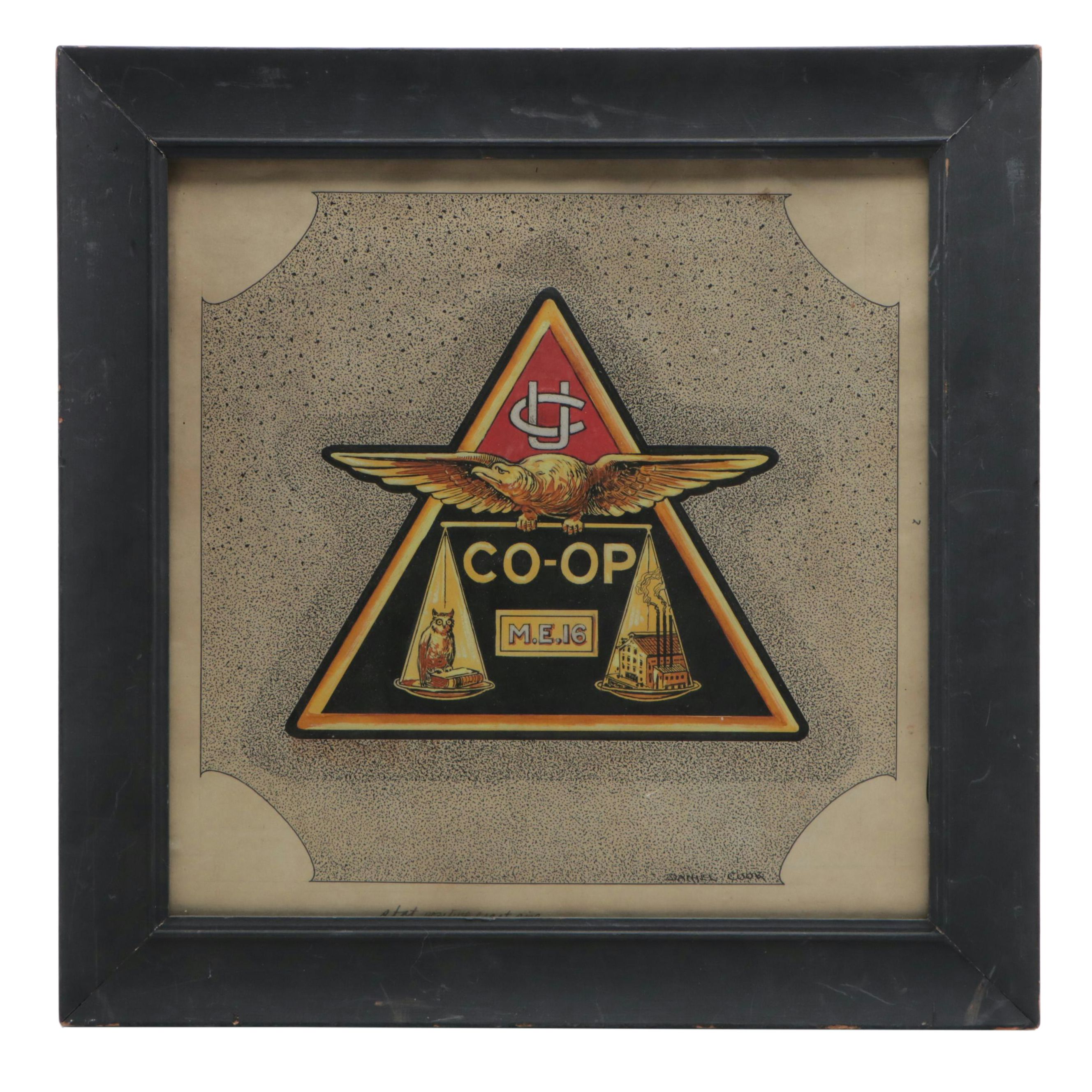 University Co-Operative Logo Design Print After Daniel Cook, Early 20th C.