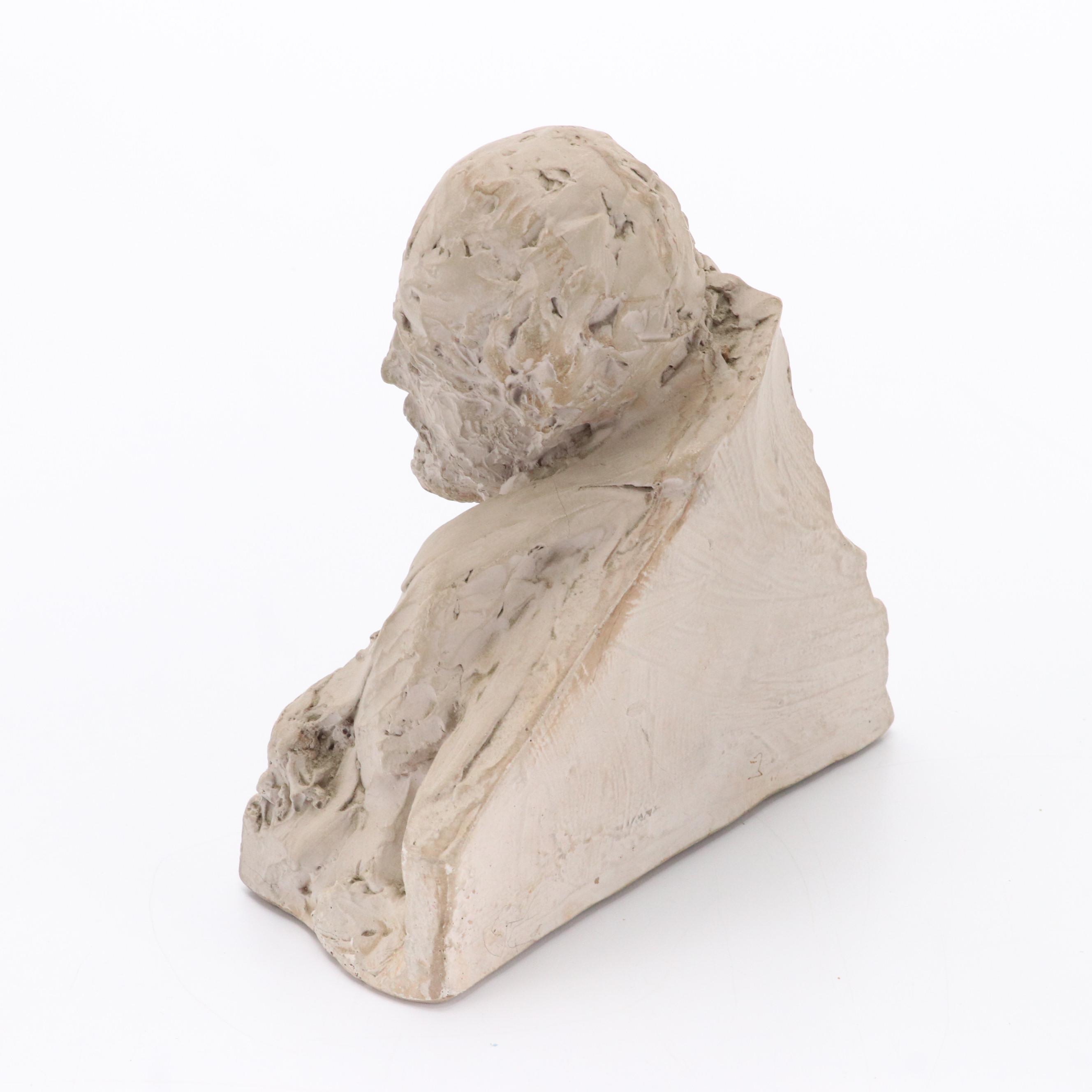 Doris Appel Plaster Bust Sculpture of Hippocrates