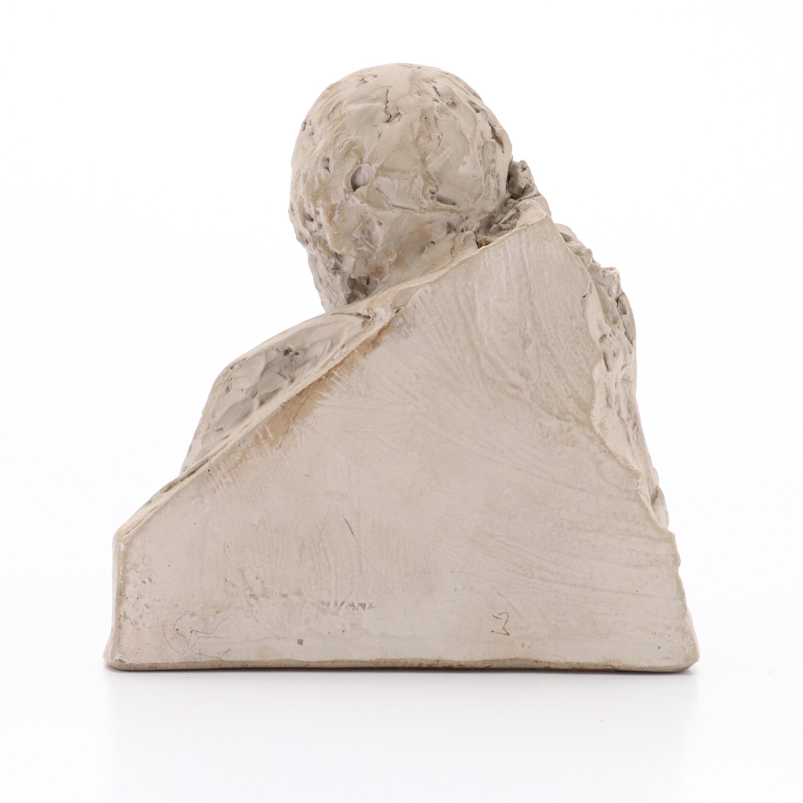 Doris Appel Plaster Bust Sculpture of Hippocrates