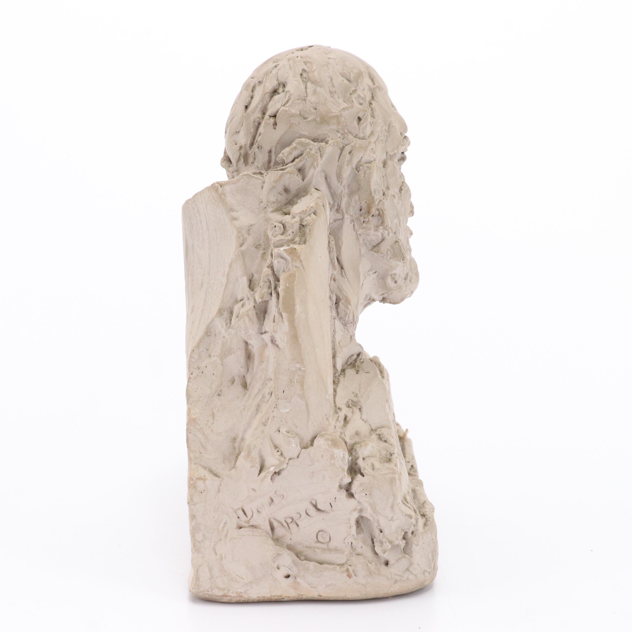 Doris Appel Plaster Bust Sculpture of Hippocrates