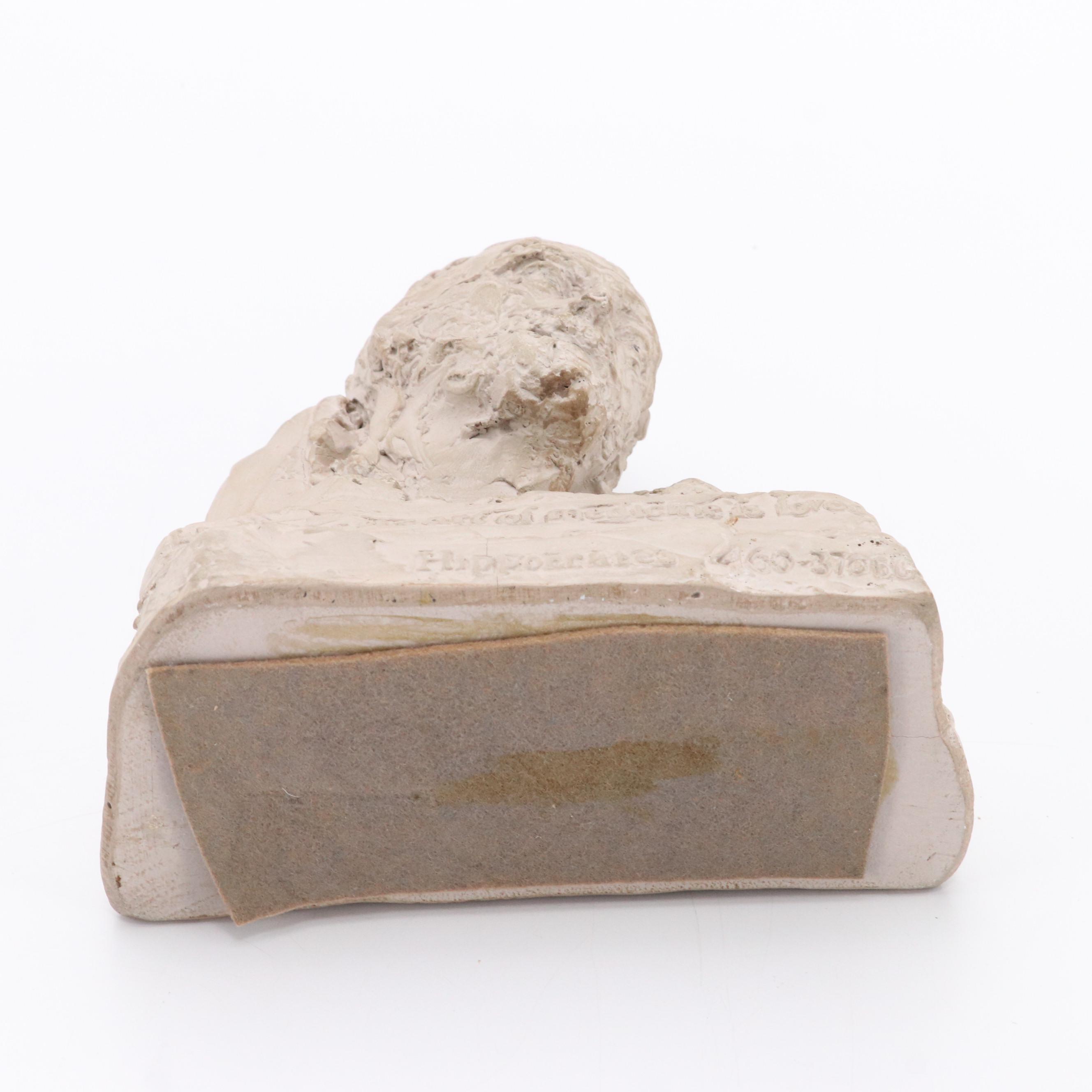 Doris Appel Plaster Bust Sculpture of Hippocrates