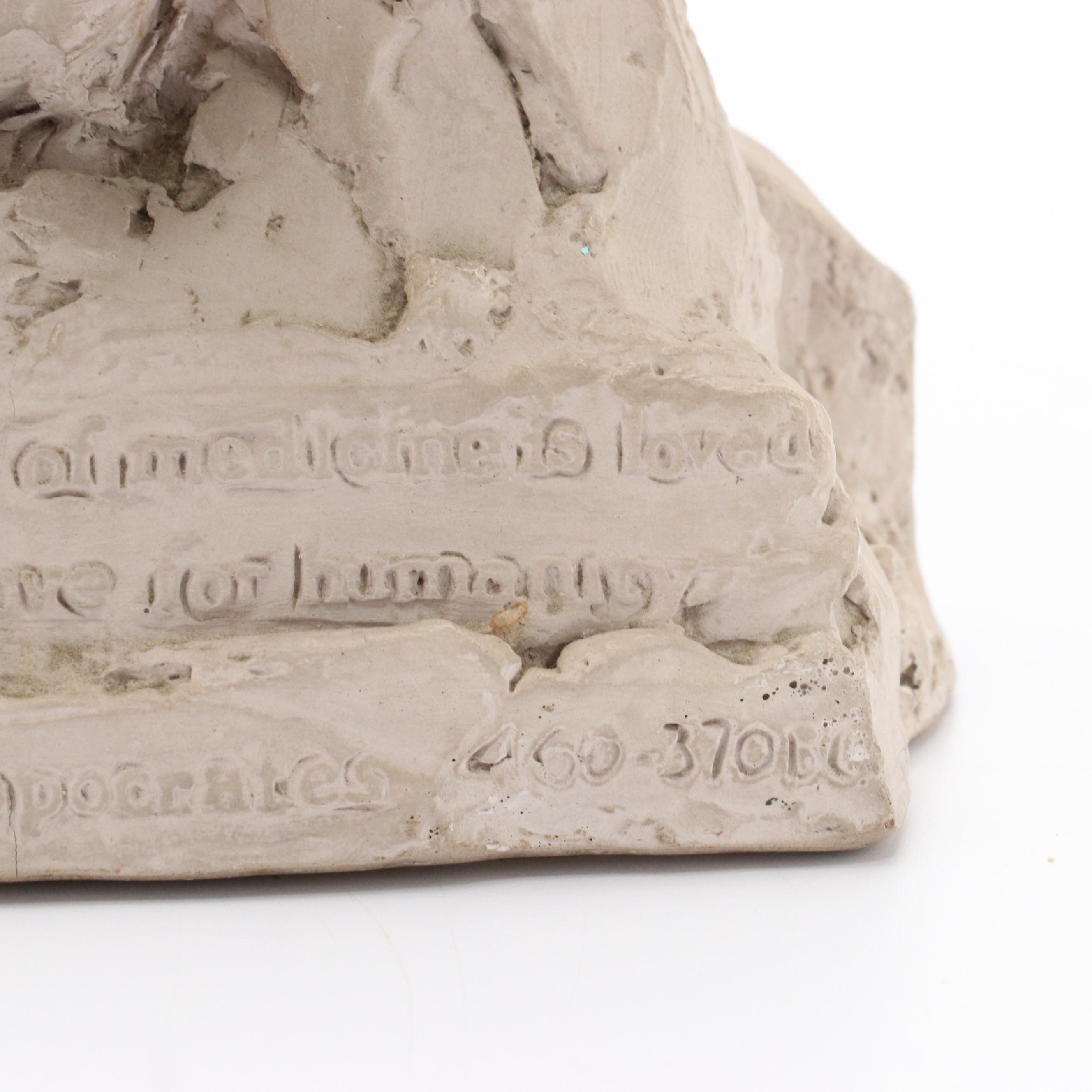 Doris Appel Plaster Bust Sculpture of Hippocrates