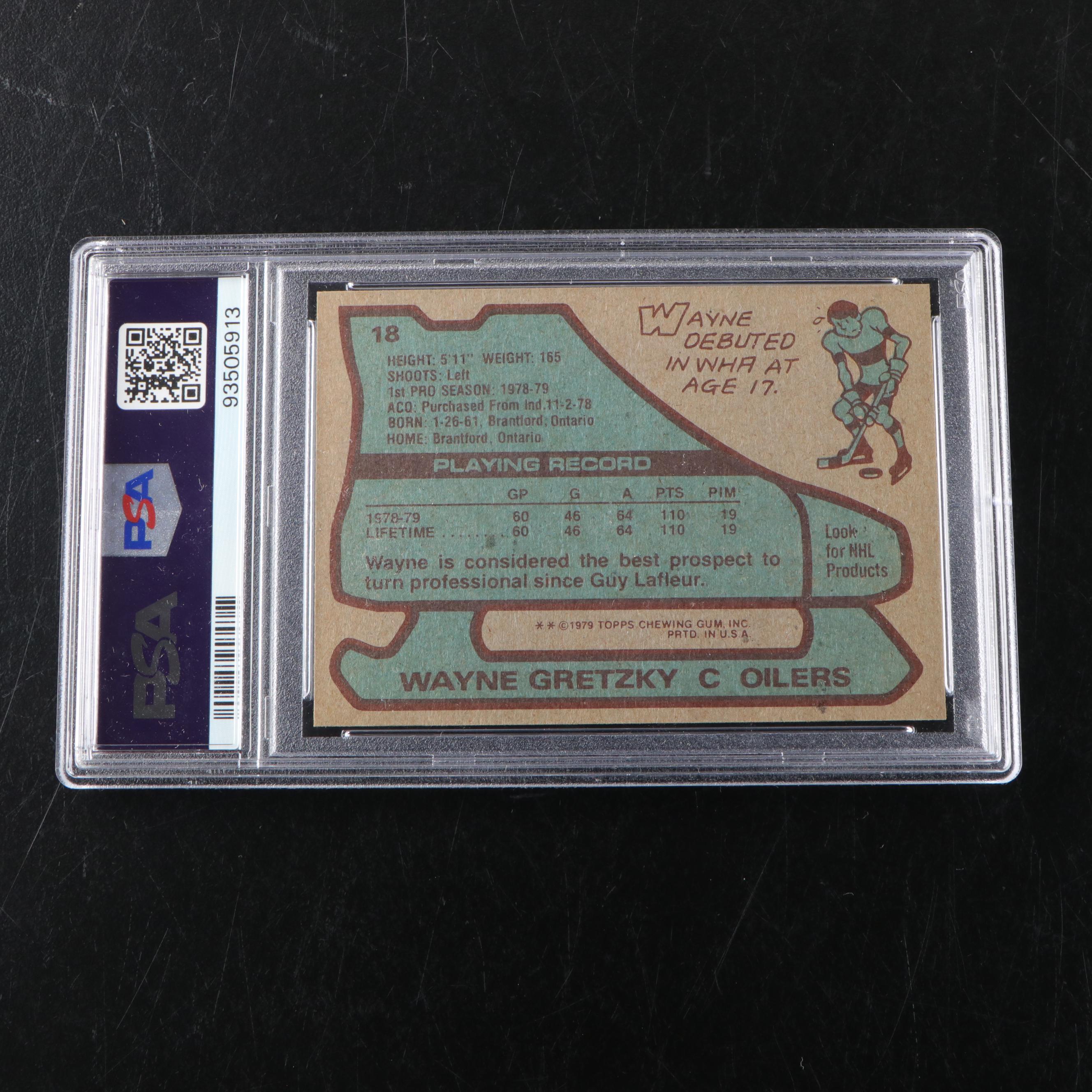 1979 Topps Wayne Gretzky Edmonton Oilers Rookie Hockey Card Graded PSA 4