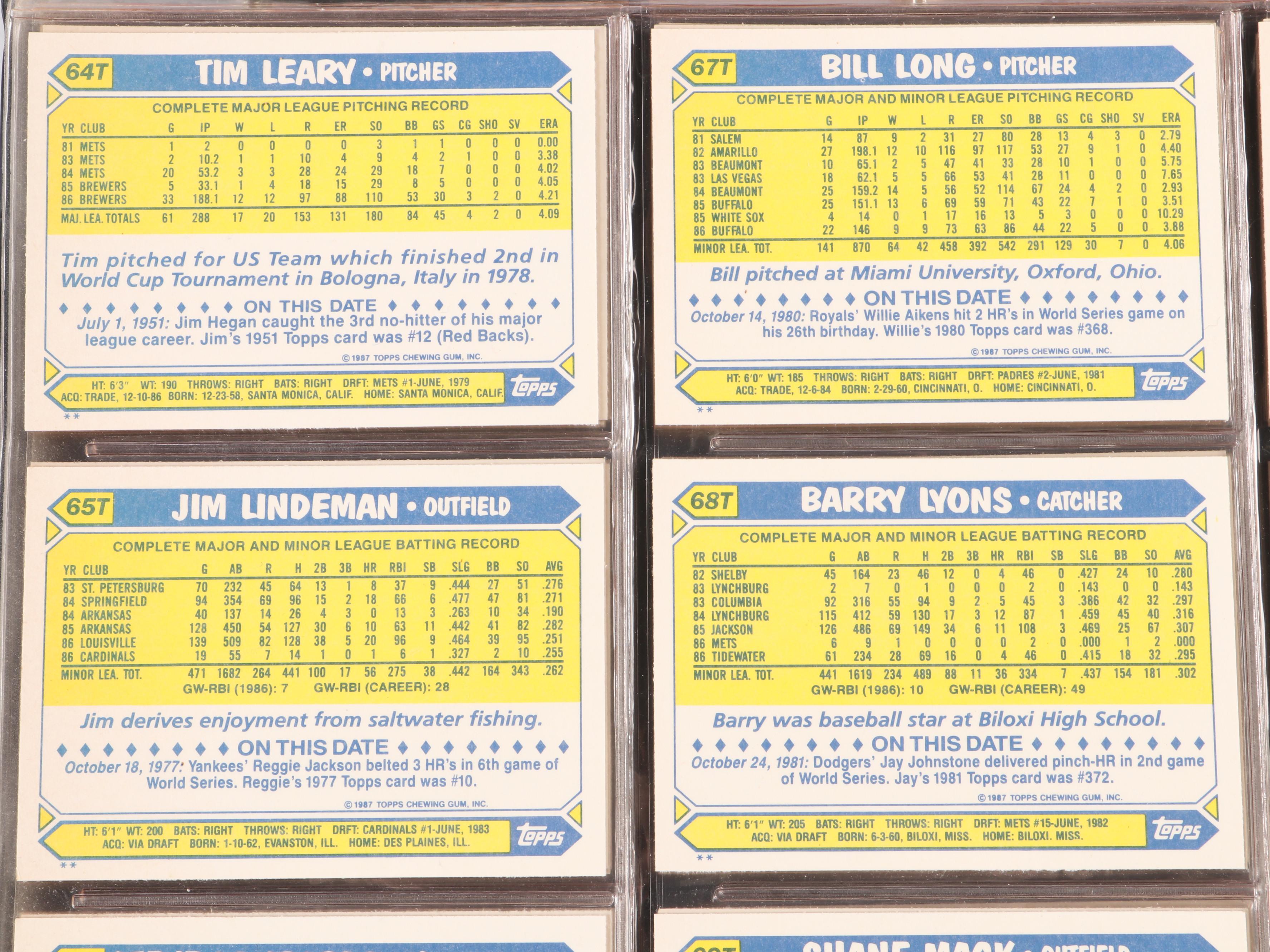 1985-1990 Topps Traded Baseball Card Sets Featuring Ken Griffey Jr. Rookie
