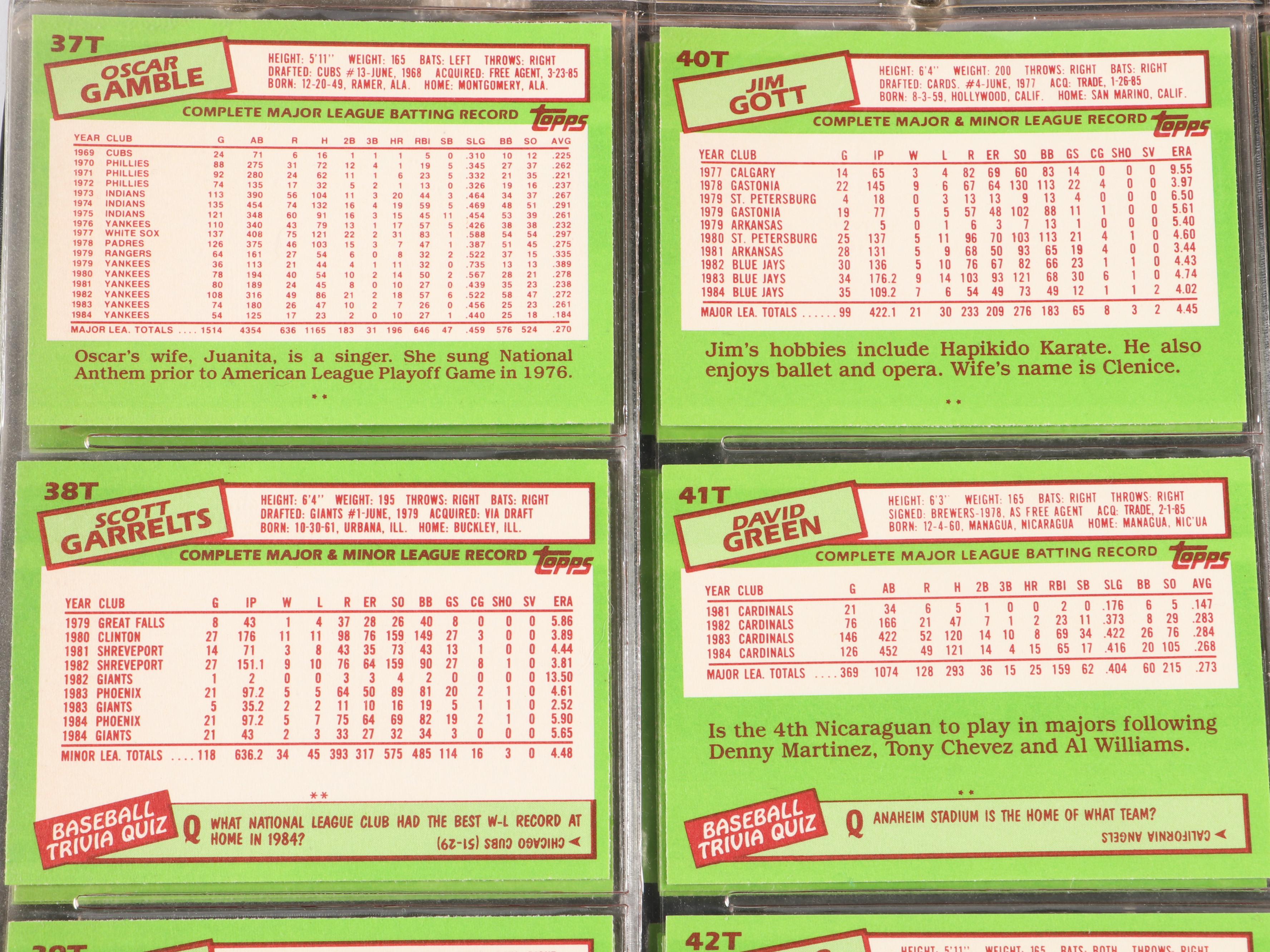 1985-1990 Topps Traded Baseball Card Sets Featuring Ken Griffey Jr. Rookie