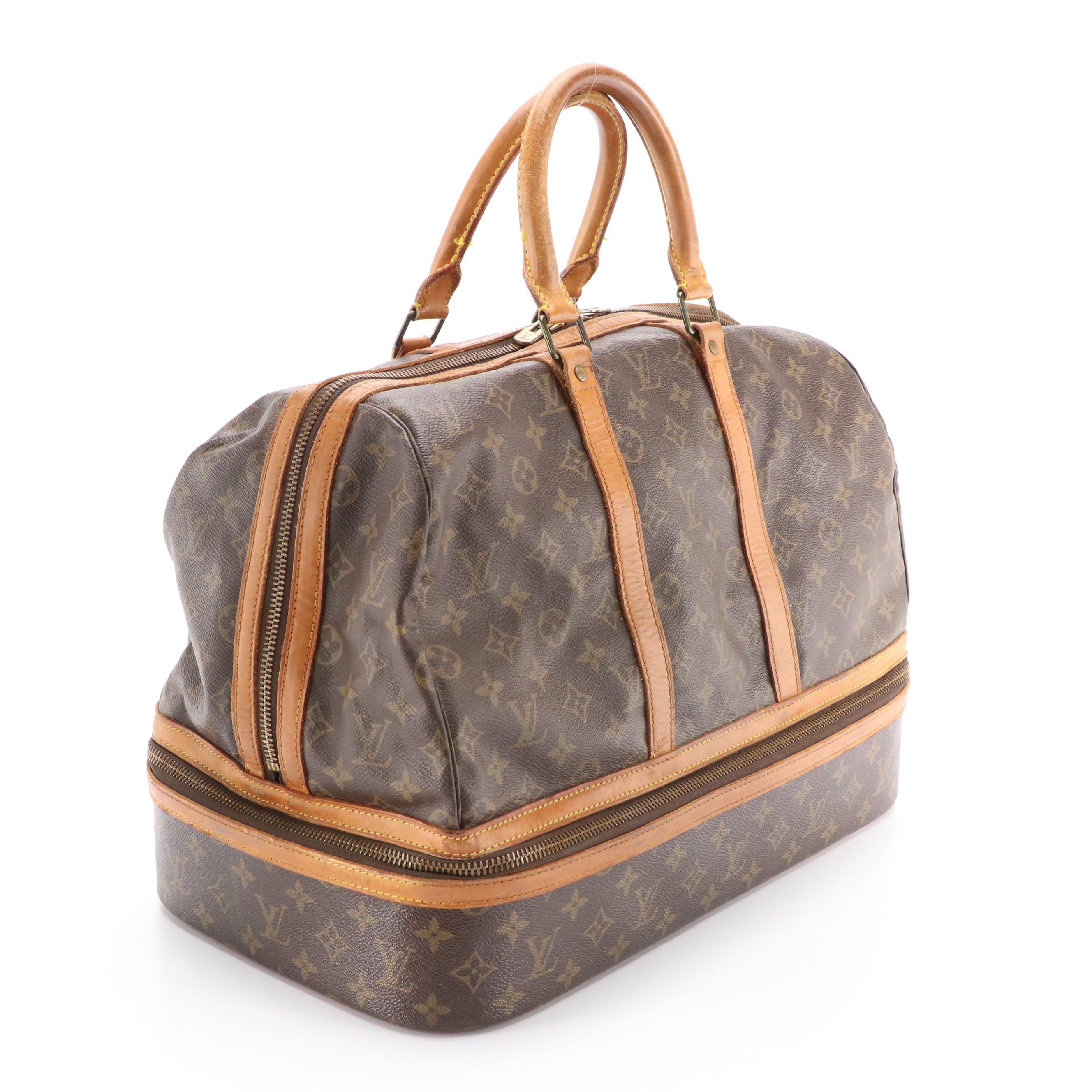Louis Vuitton Sac Sport Travel Bag in Brown Monogram Coated Canvas and Leather