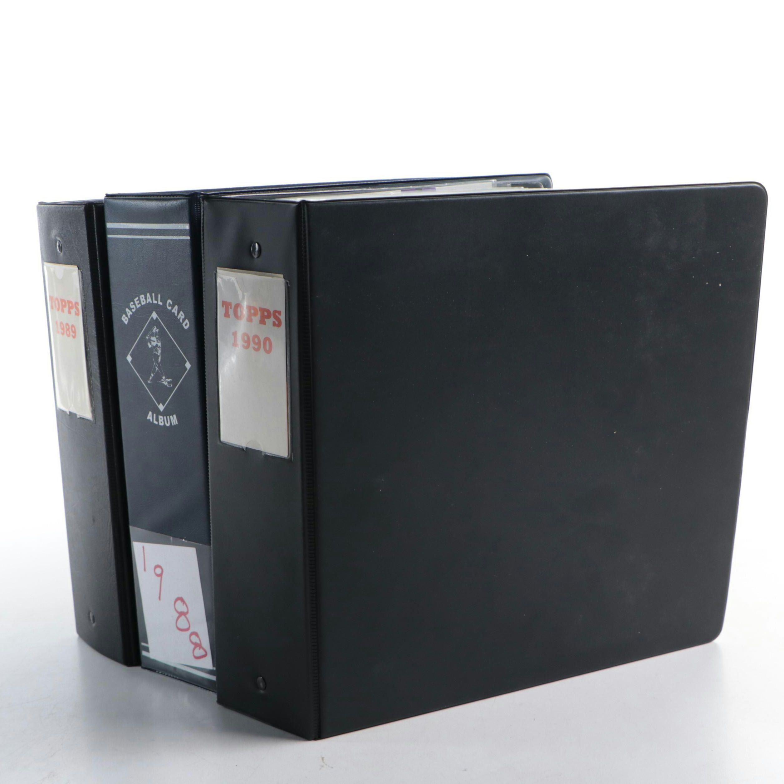 1988, 1989, and 1990 Topps Baseball Card Sets Featuring Nolan Ryan, Ken Griffey