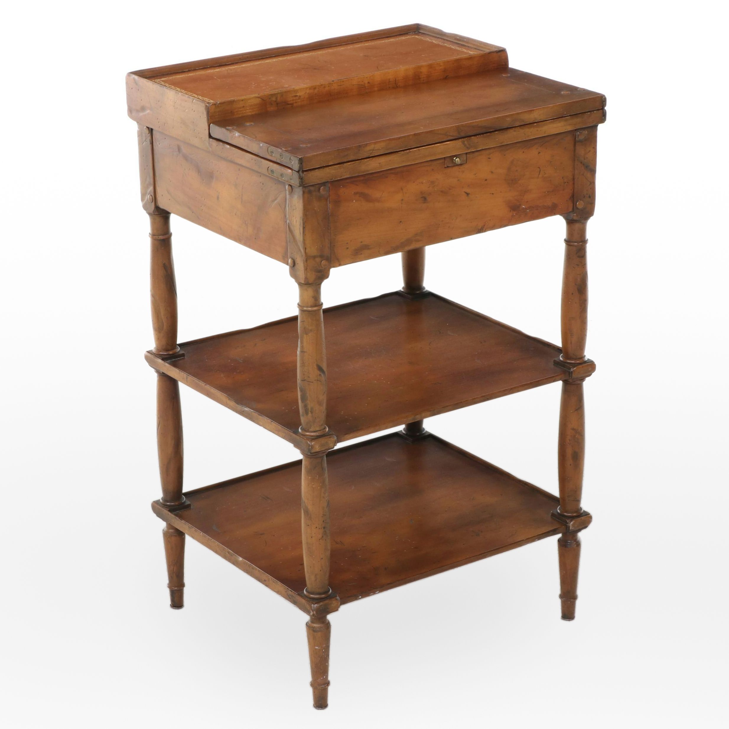 Baker Furniture Empire Rafraichi Reproduction "Whatnot" Flip-Top Flower Stand