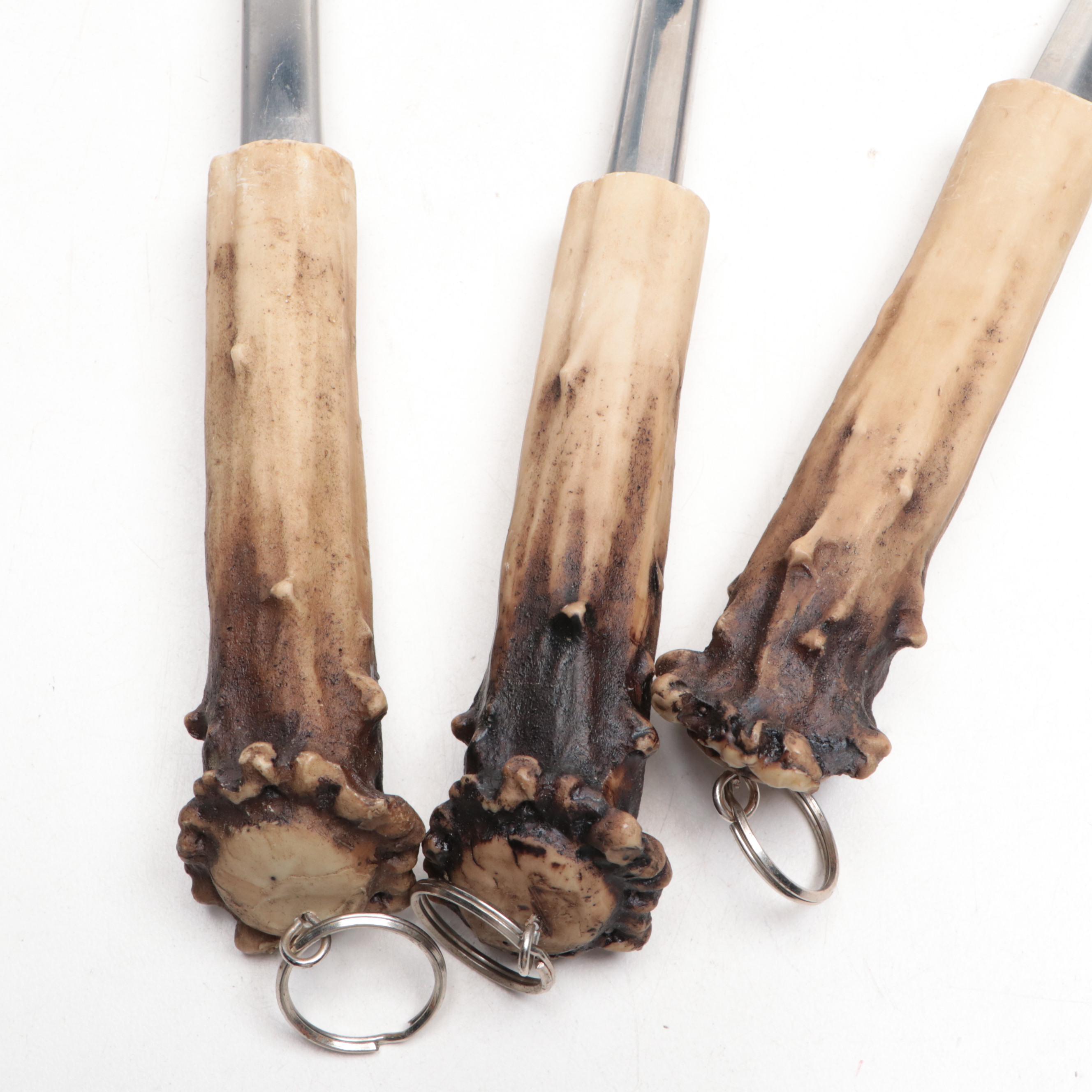 Western Style Serving Tray with Faux Antler Utensil and Bowl