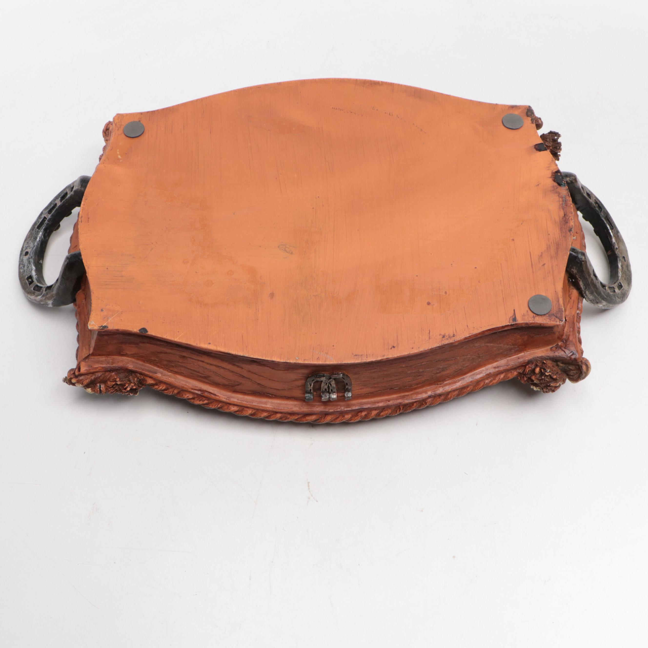 Western Style Serving Tray with Faux Antler Utensil and Bowl