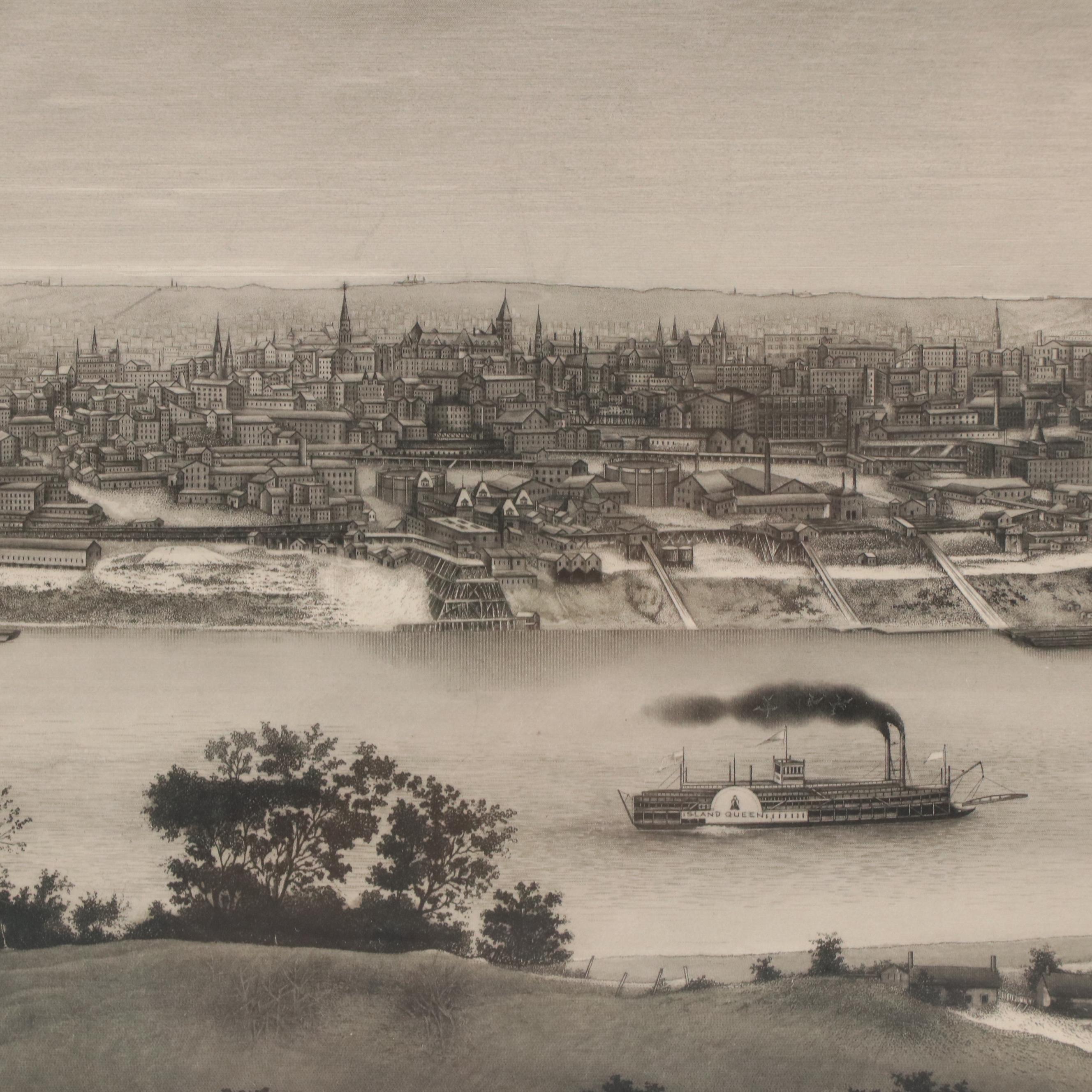 Charles F. Ulrich Engraving "Cincinnati, U.S.A.," 1900