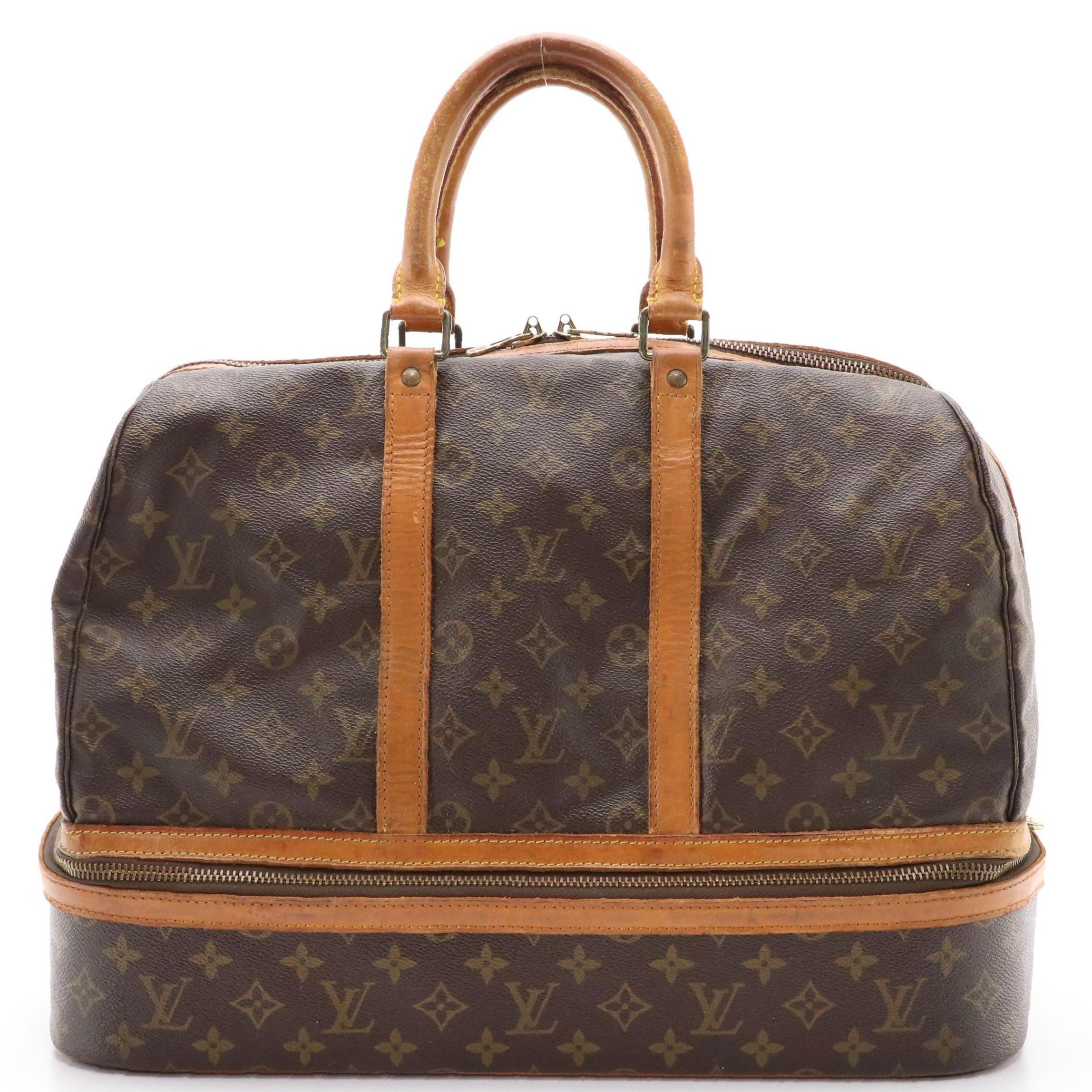 Louis Vuitton Sac Sport Travel Bag in Brown Monogram Coated Canvas and Leather