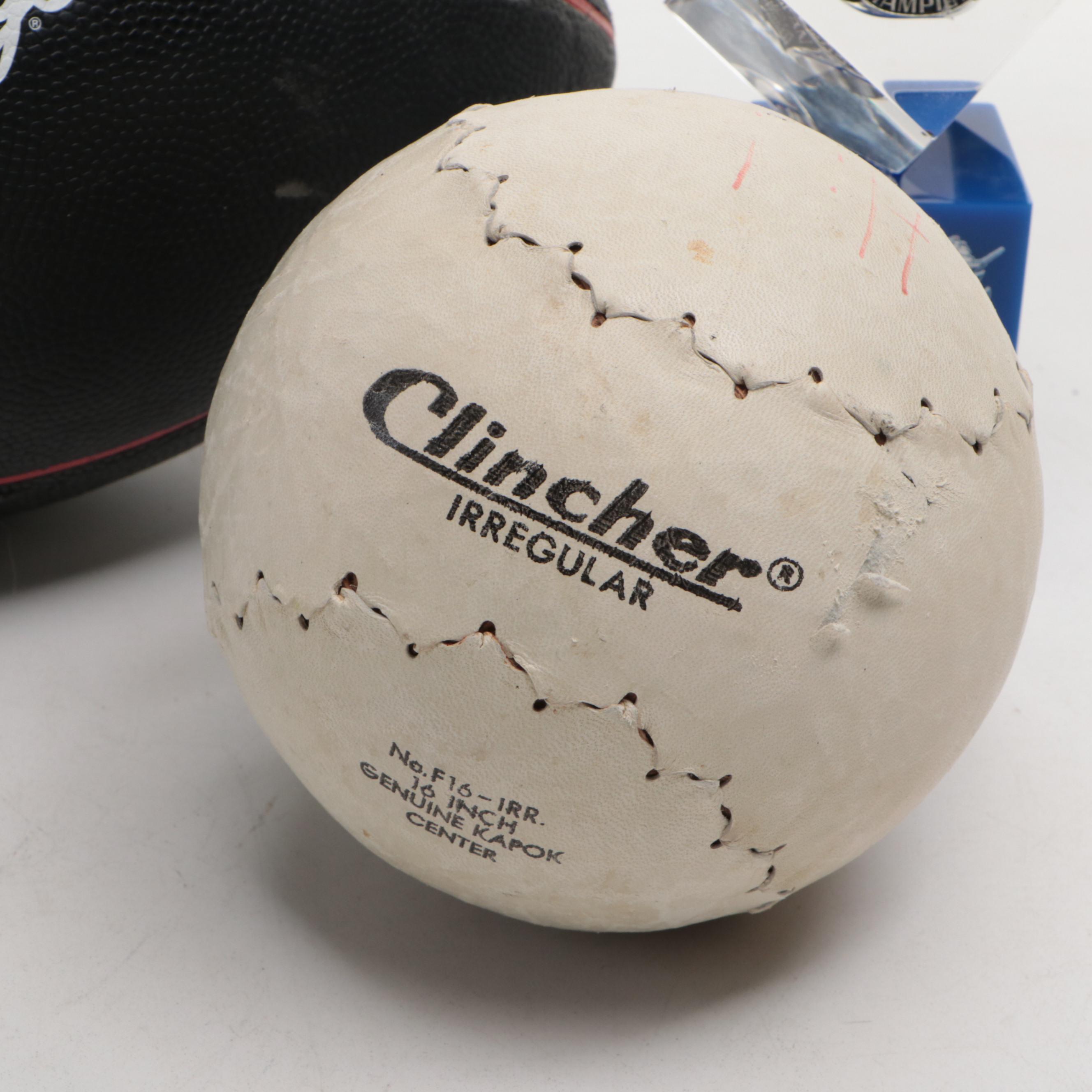 Wisconsin Badgers Themed Football with Columbus Clippers Replica Ring and More