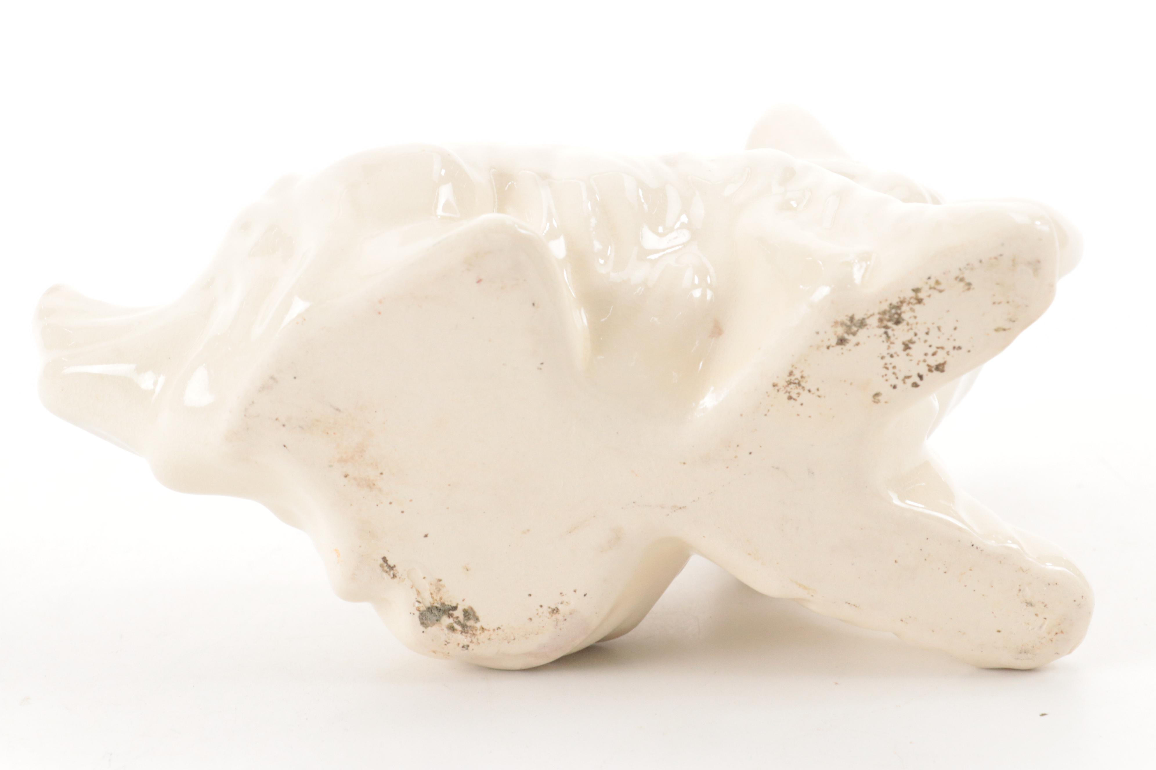 Del Rio Salado Moriage Ceramic Salad Bowl with Ceramic Scottie Dog Planter