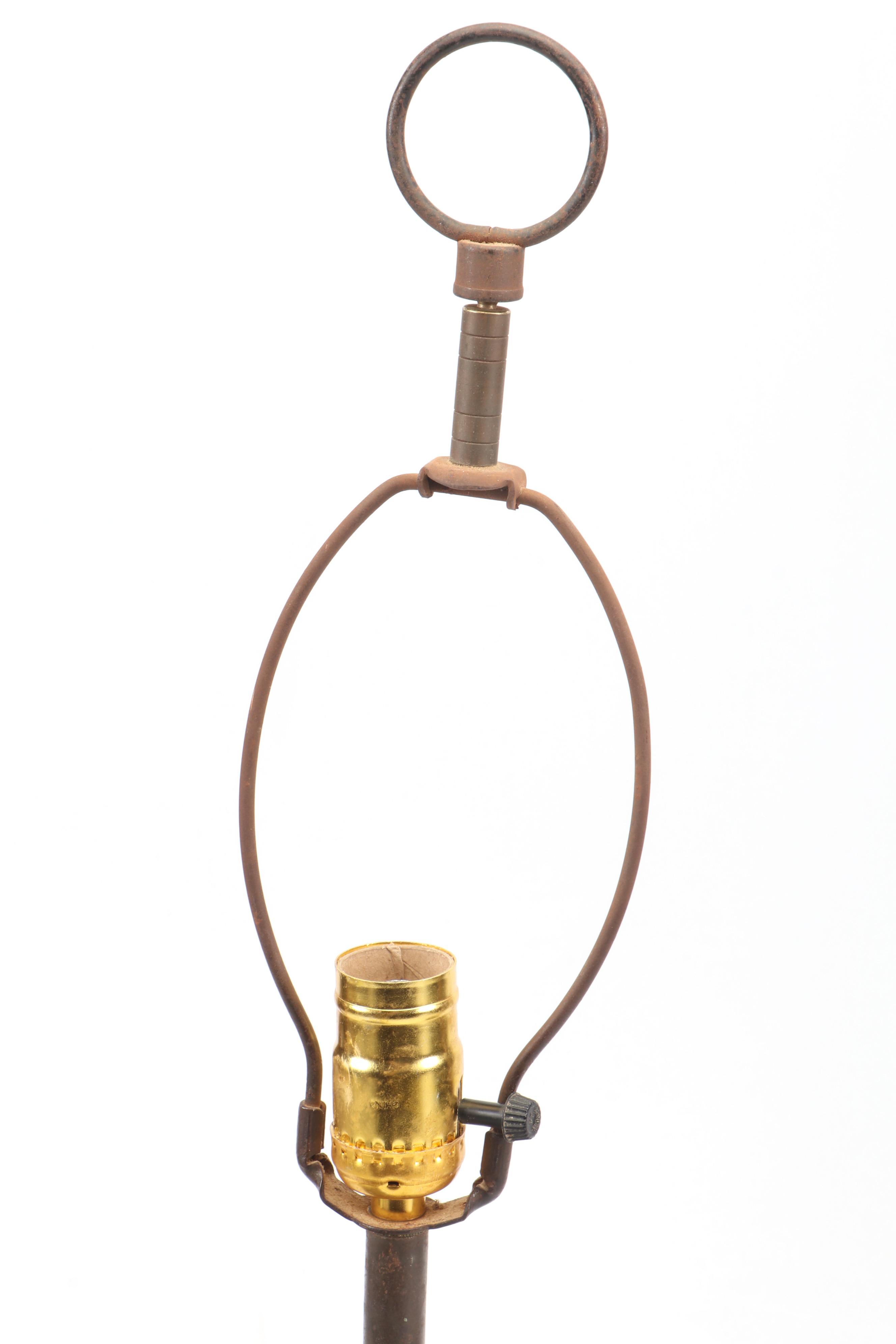 Iron Horse Head Hitching Post Table Lamp with Wooden Base