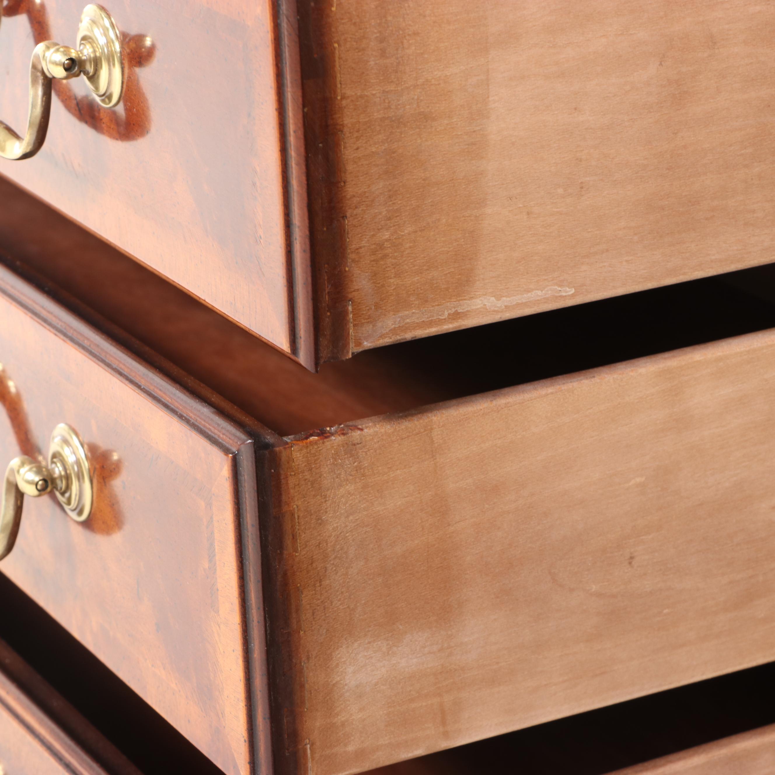 Henredon "Aston Court" Burl Wood and Mahogany Breakfront China Cabinet