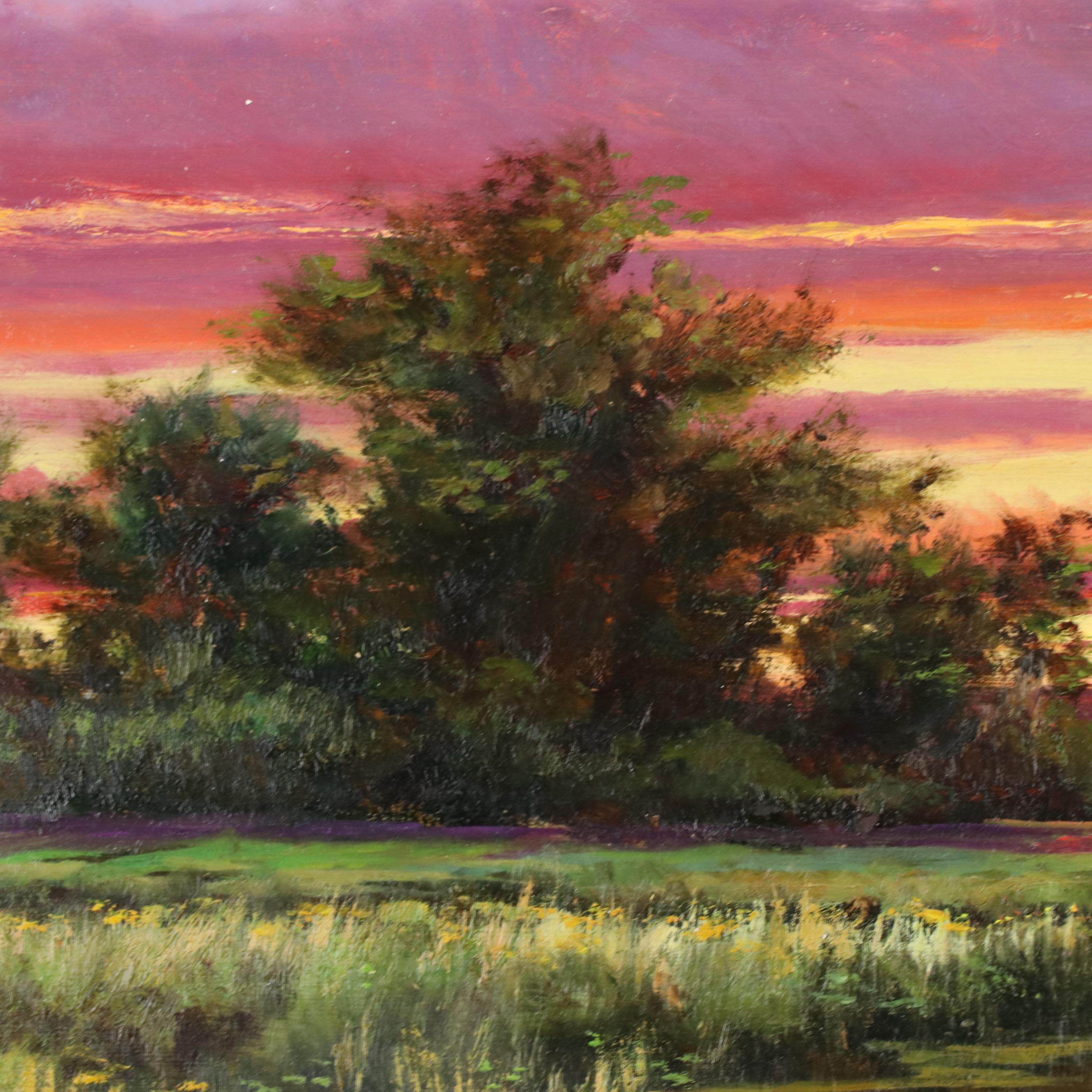 Joan Colomer Pond Landscape Oil Painting