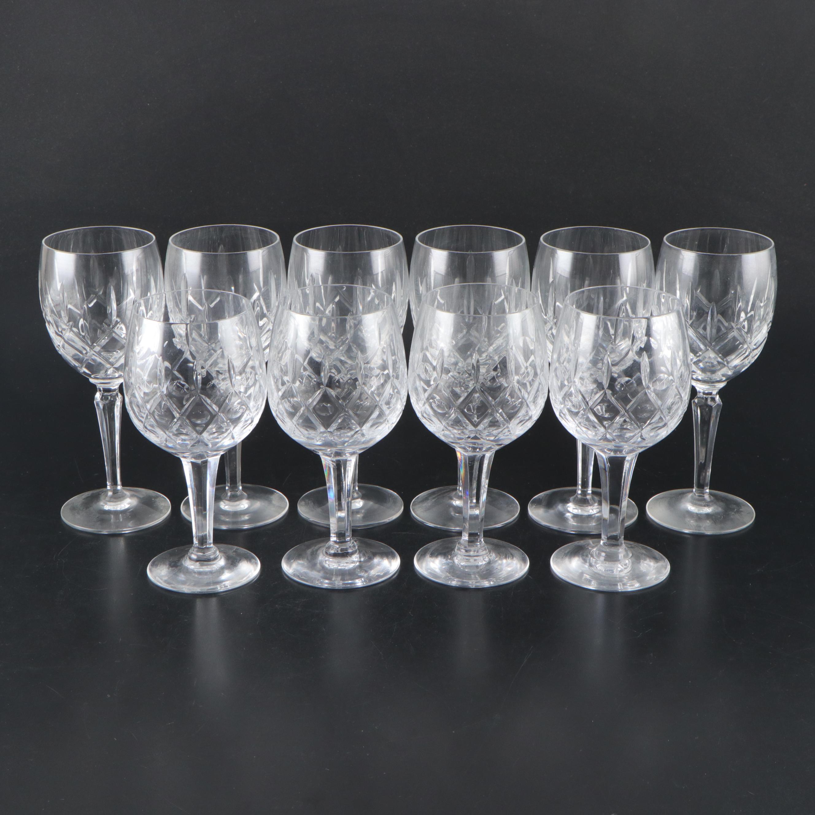 Gorham Cut Crystal Wine Glasses, Set of Ten