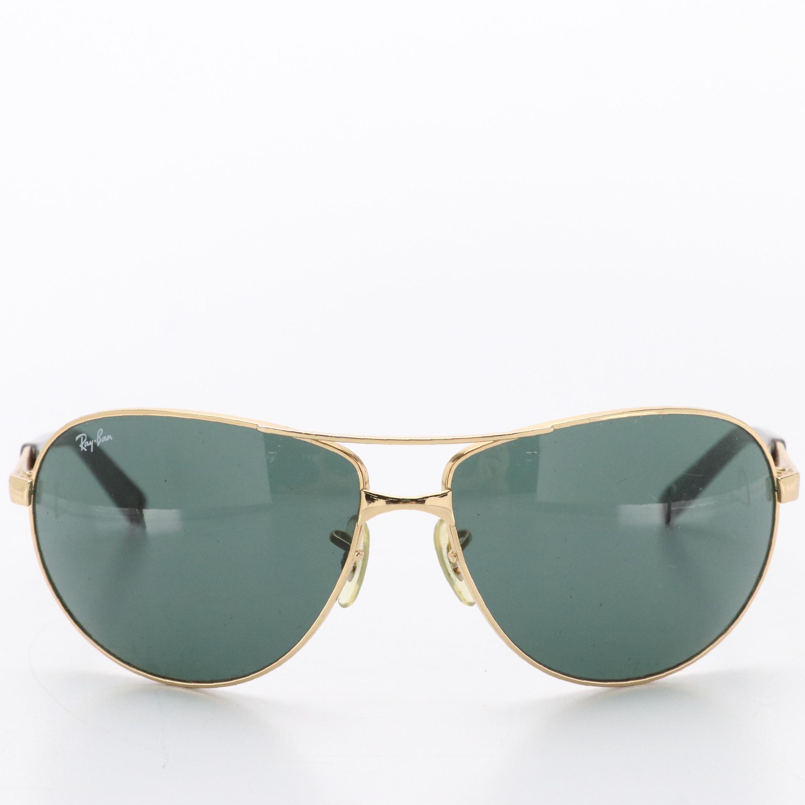 Ray Ban RB 3393 001 71 Gold Tone Pilot Sunglasses in Case Everything But The House