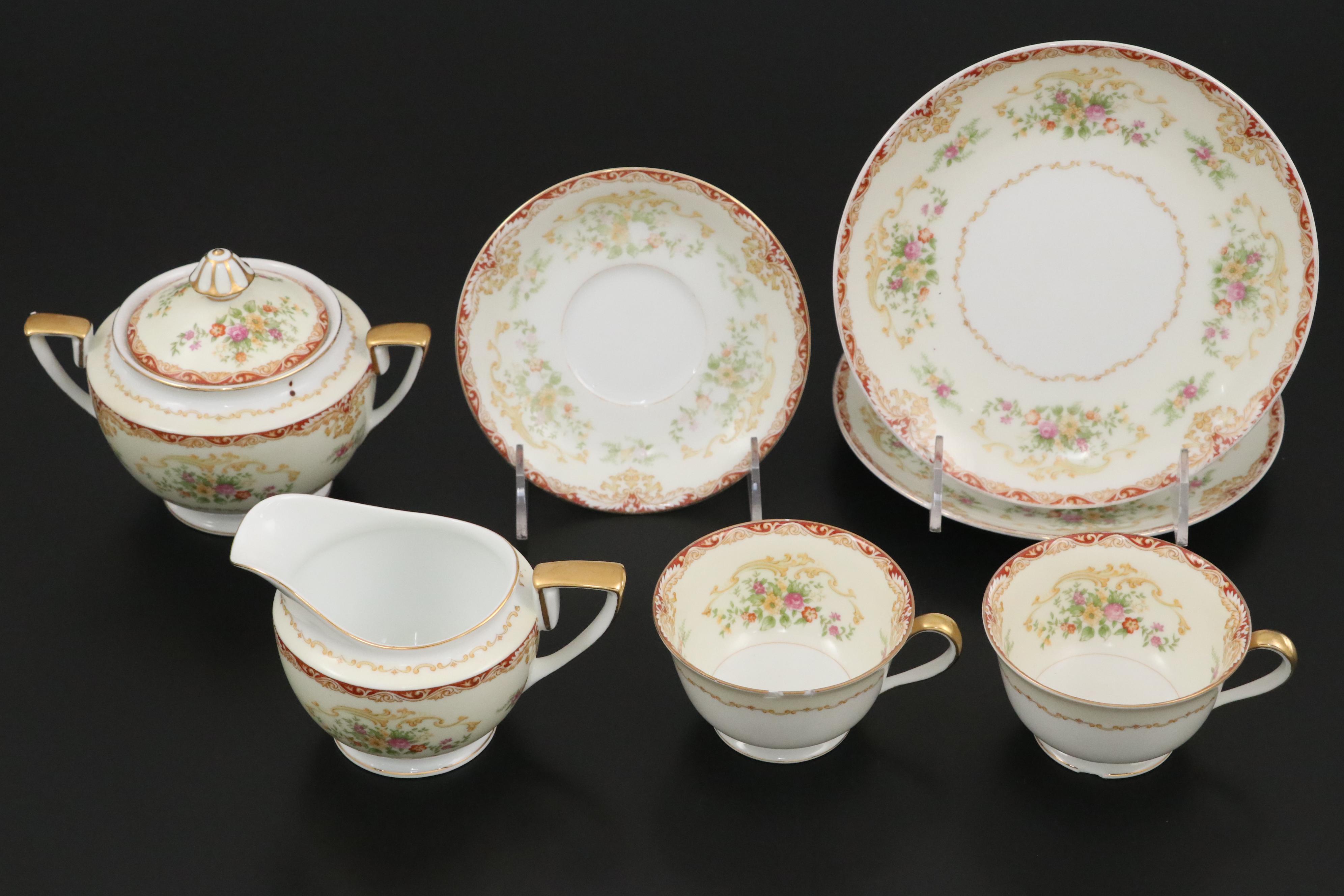Morimura Bros Noritake Porcelain Plates, Tea Service and Lenox Vase, Vintage