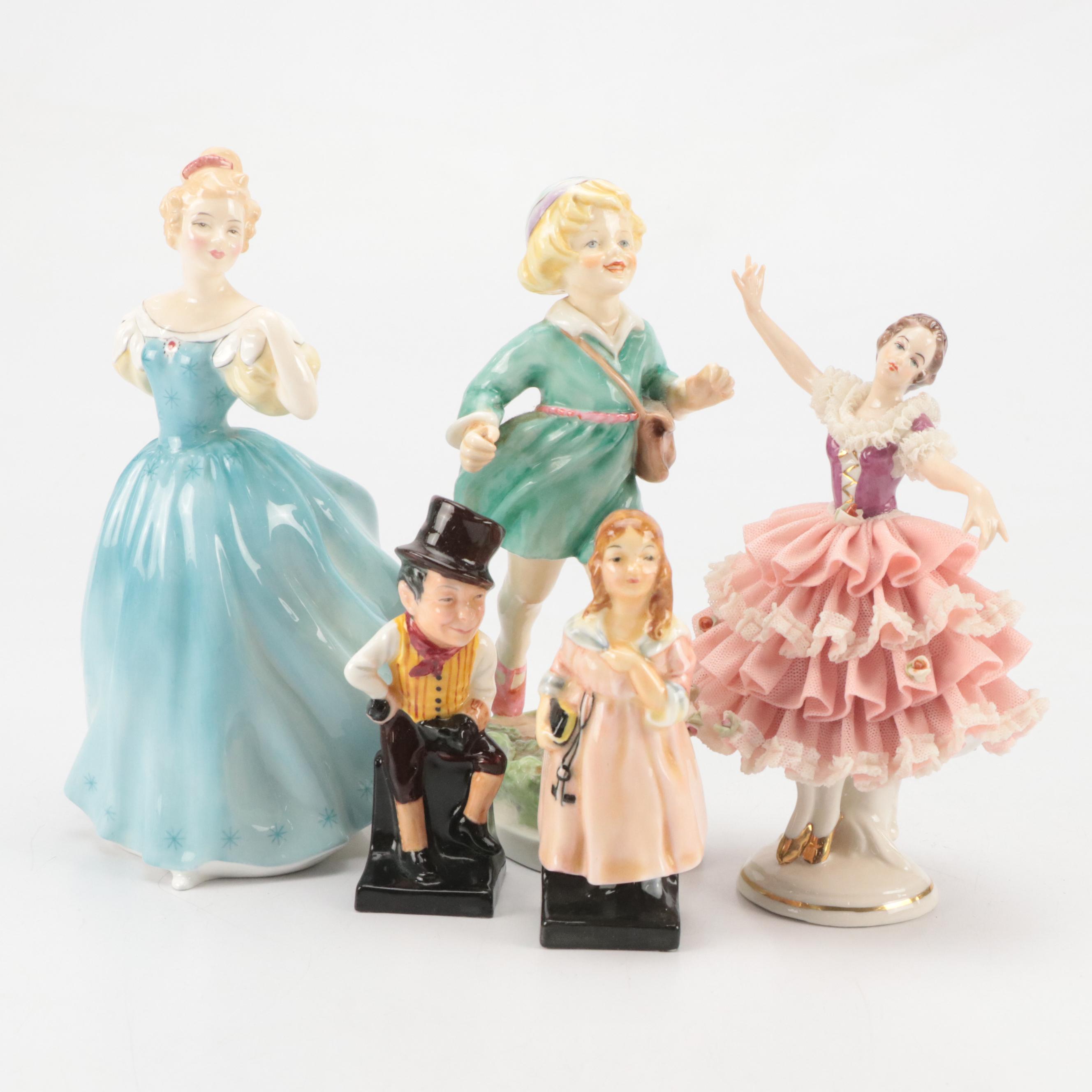 Royal Doulton "Enchantment" with Dresden Lace and Other Figurines