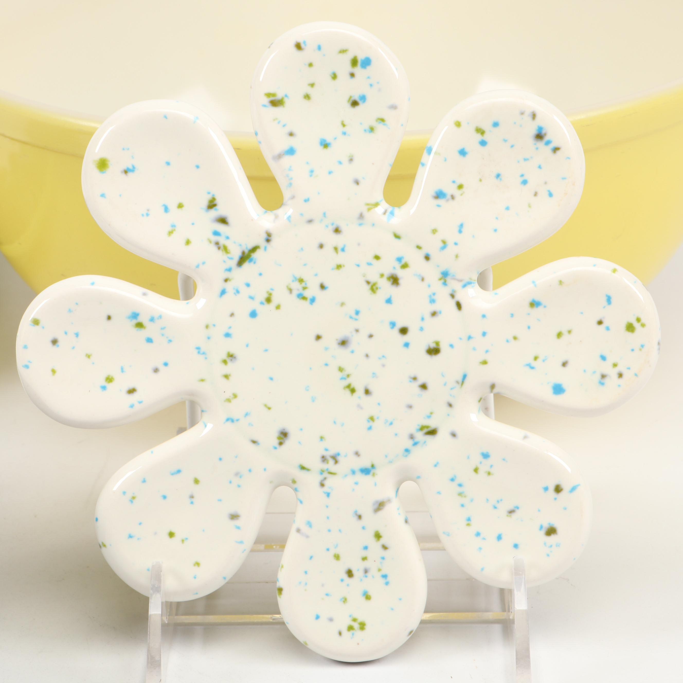 Pyrex Measuring Cups and Yellow Mixing Bowl with Shafford Olive Dish and More