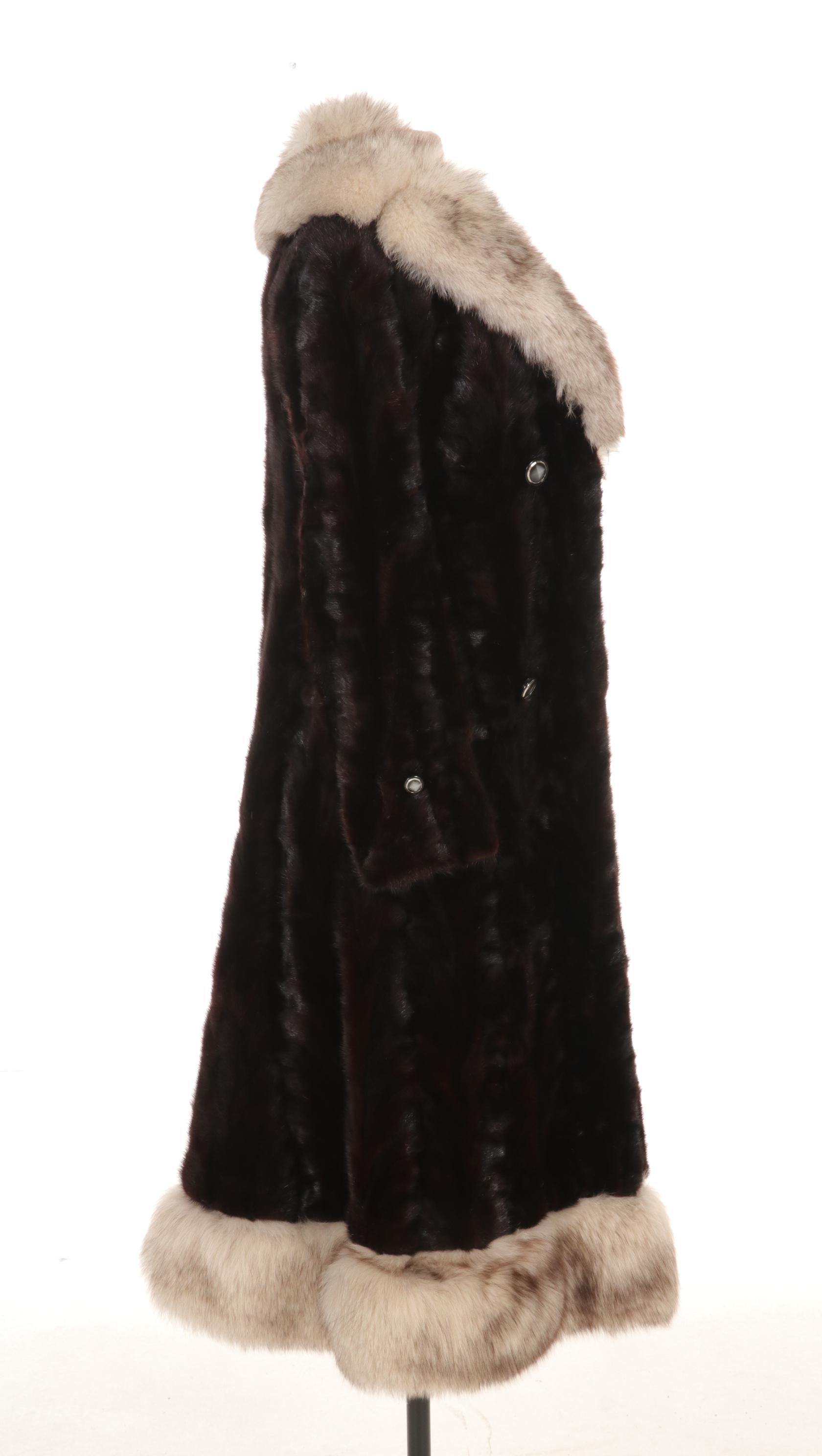 Vintage Mink Paw and Fox Fur Coat with Zip-Off Hem
