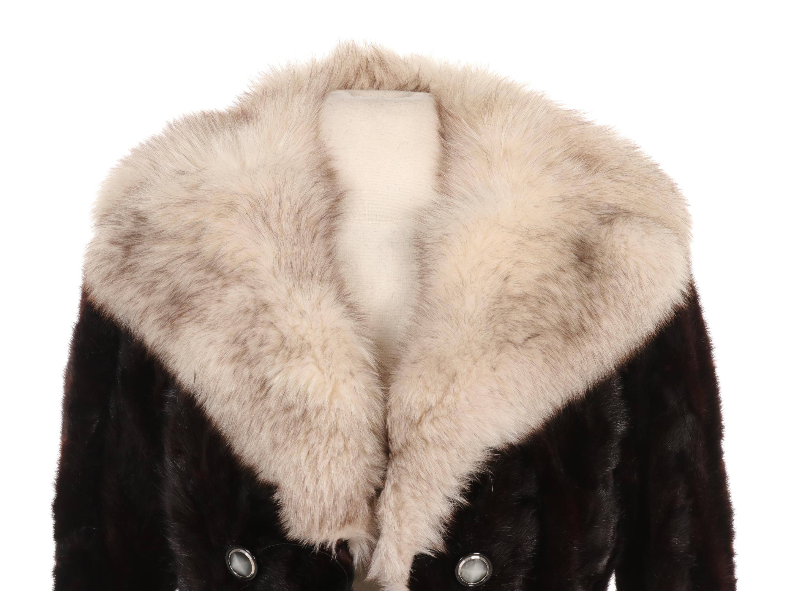Vintage Mink Paw and Fox Fur Coat with Zip-Off Hem