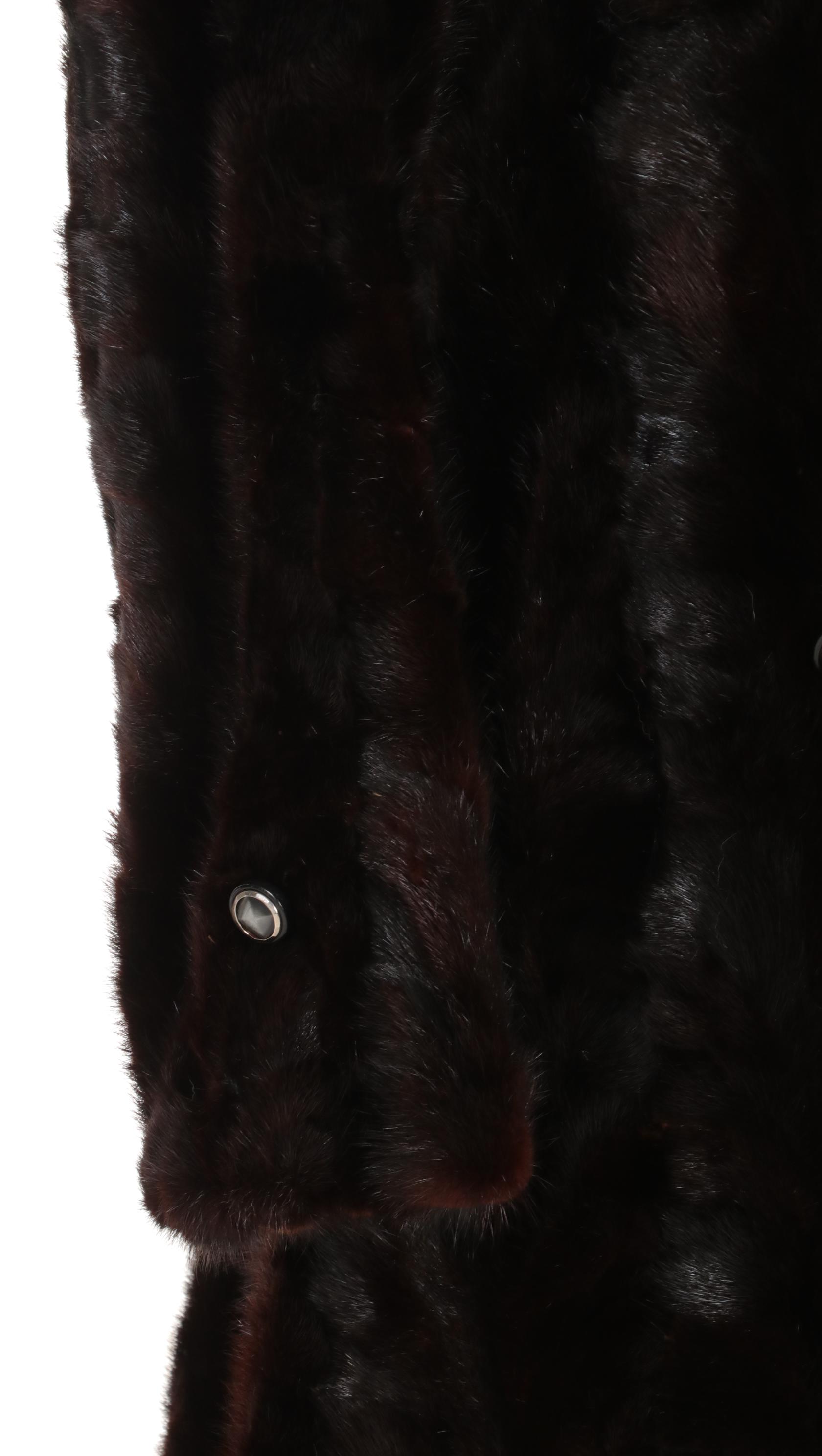 Vintage Mink Paw and Fox Fur Coat with Zip-Off Hem