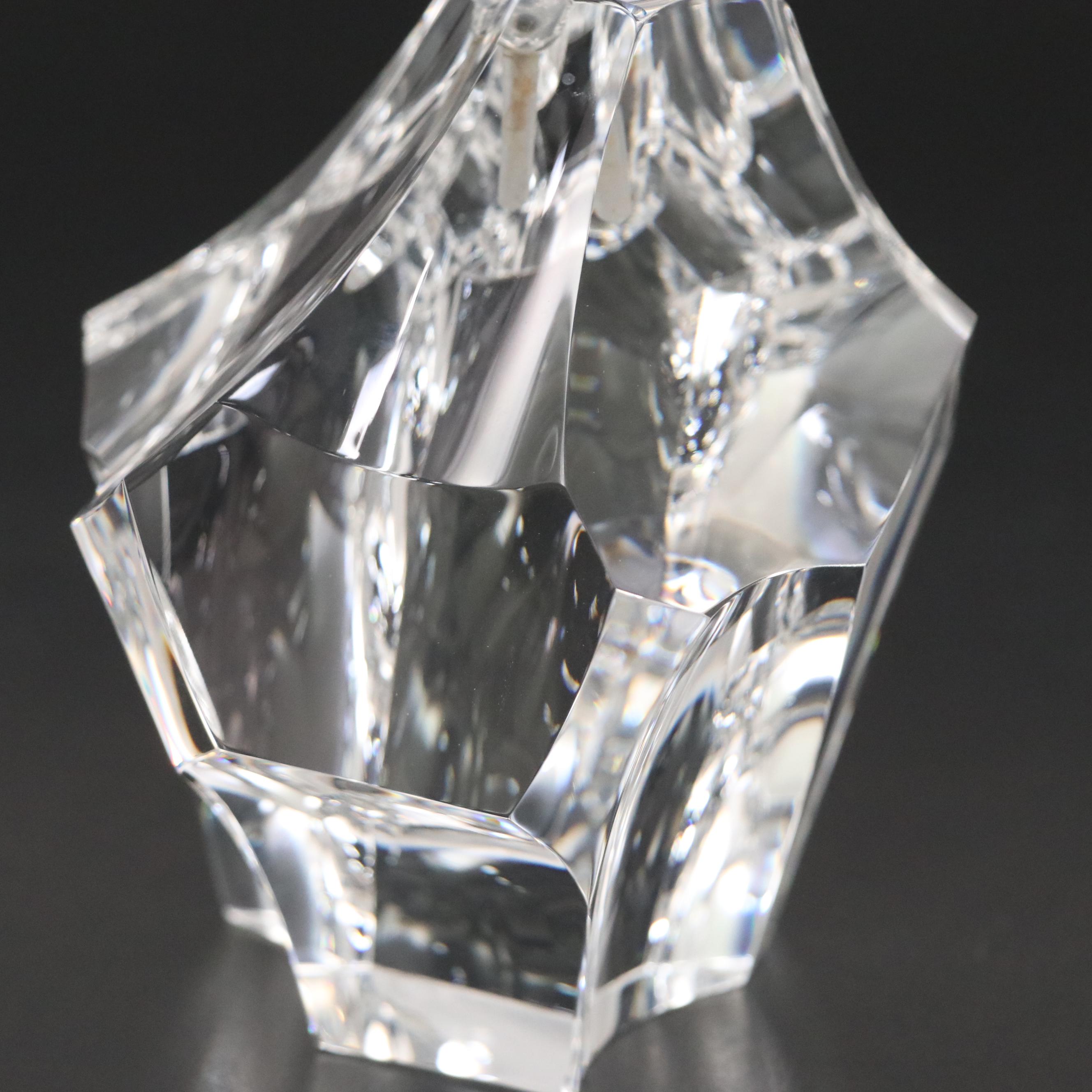 James Houston for Steuben "Thistle Rock" Art Glass and 18K Gilt Figurine, 1976