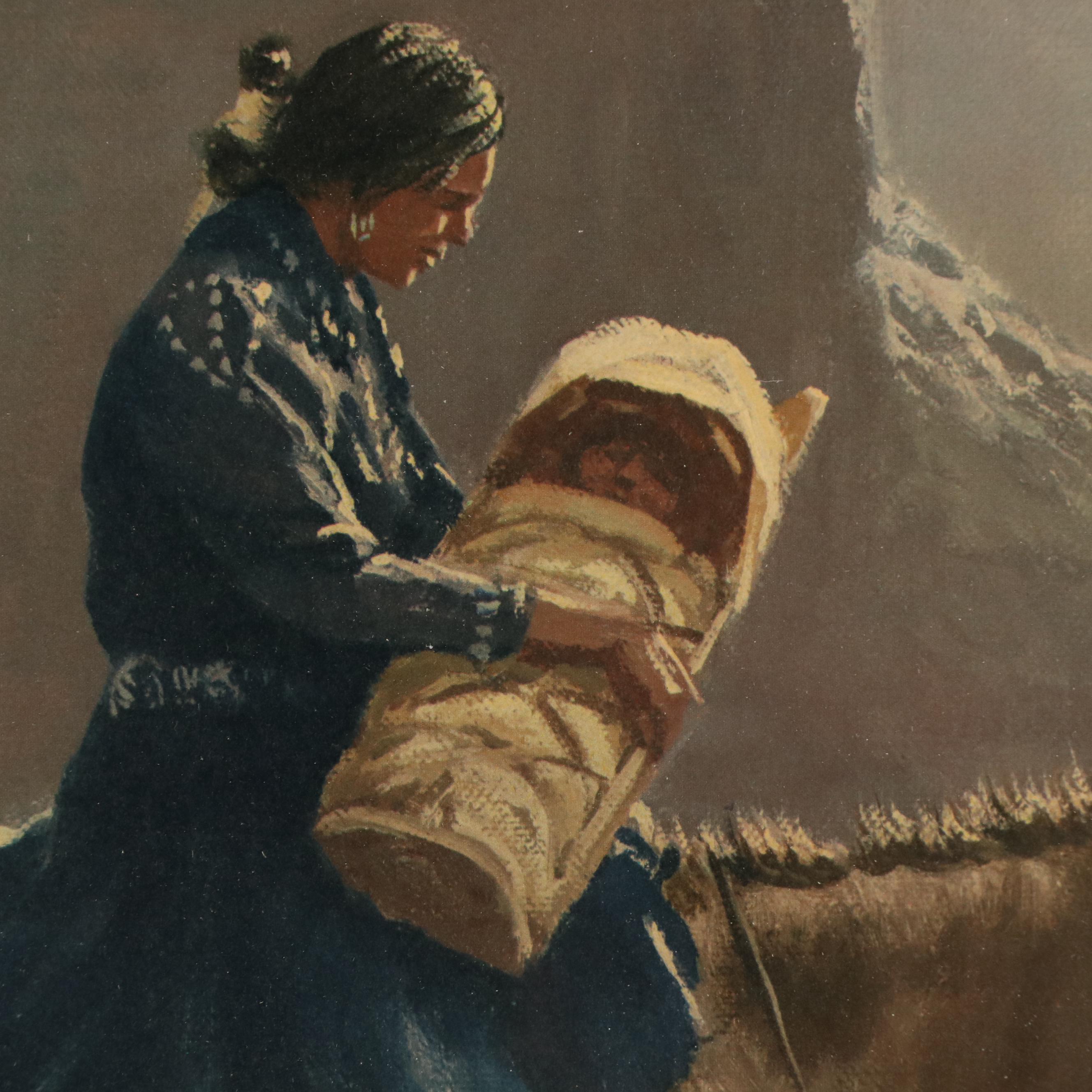 Olaf Carl Wieghorst Offset Lithograph "Navajo Madonna"