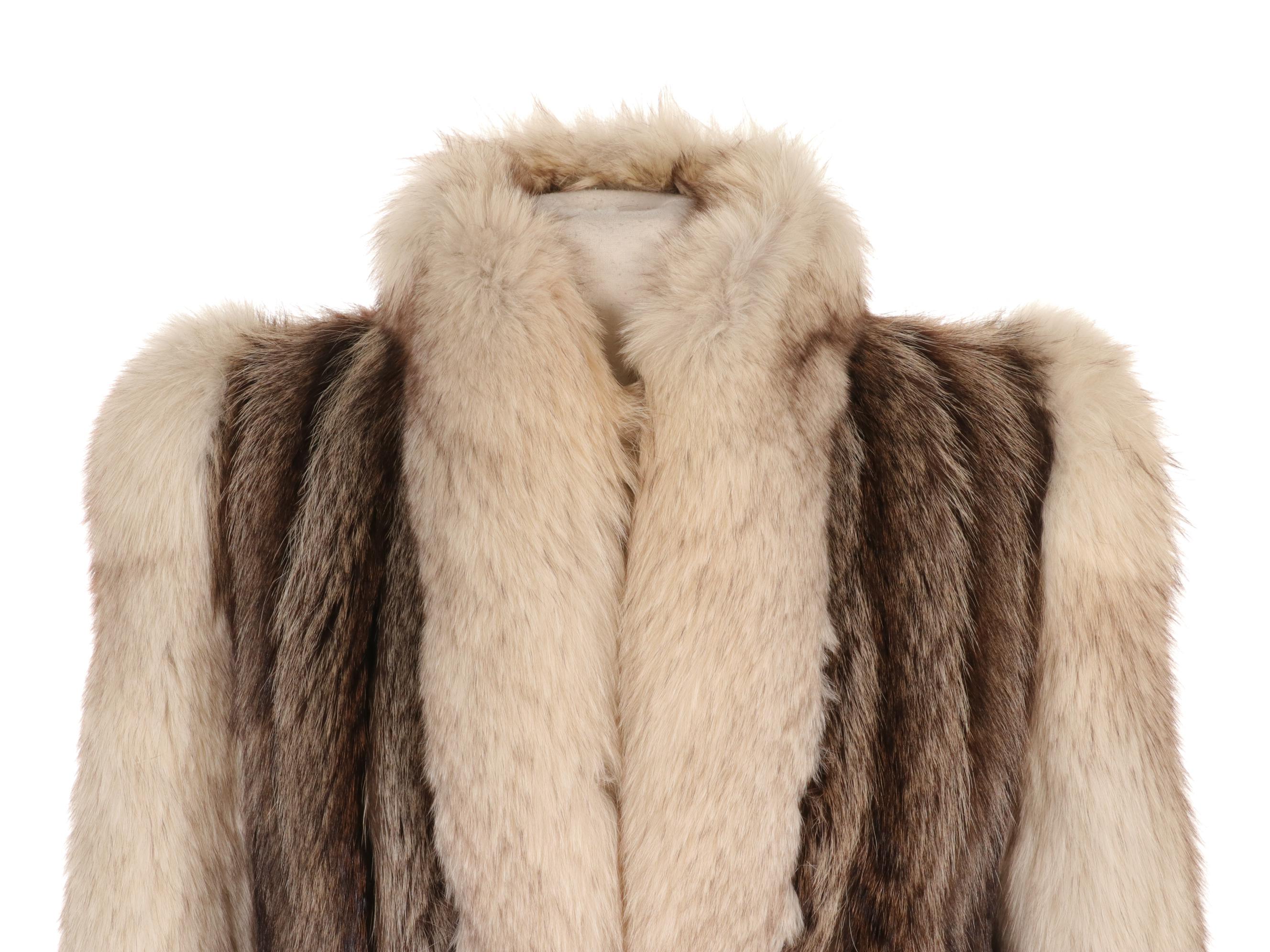 Vintage Raccoon and Fox Fur Long Coat