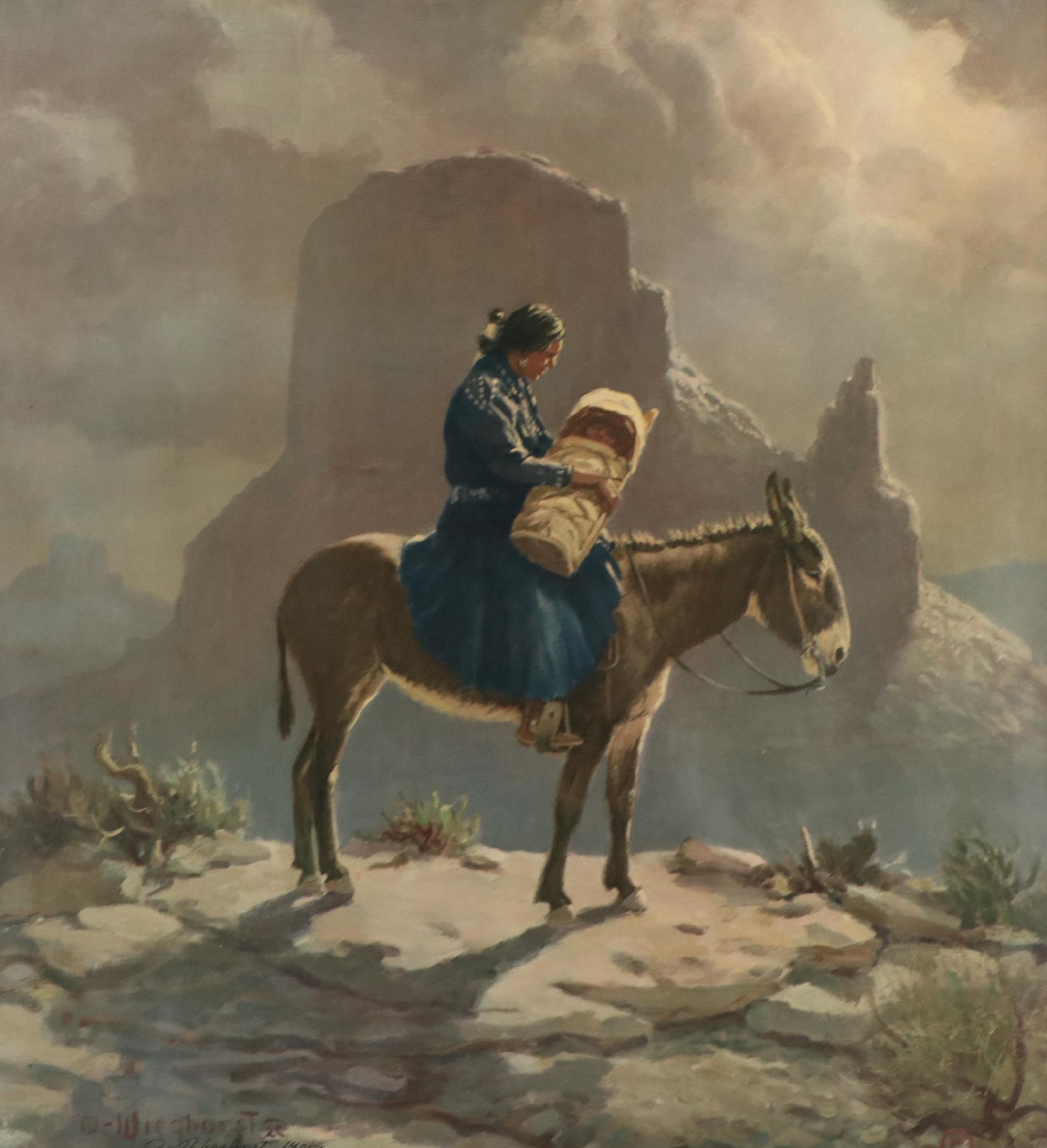 Olaf Carl Wieghorst Offset Lithograph "Navajo Madonna"