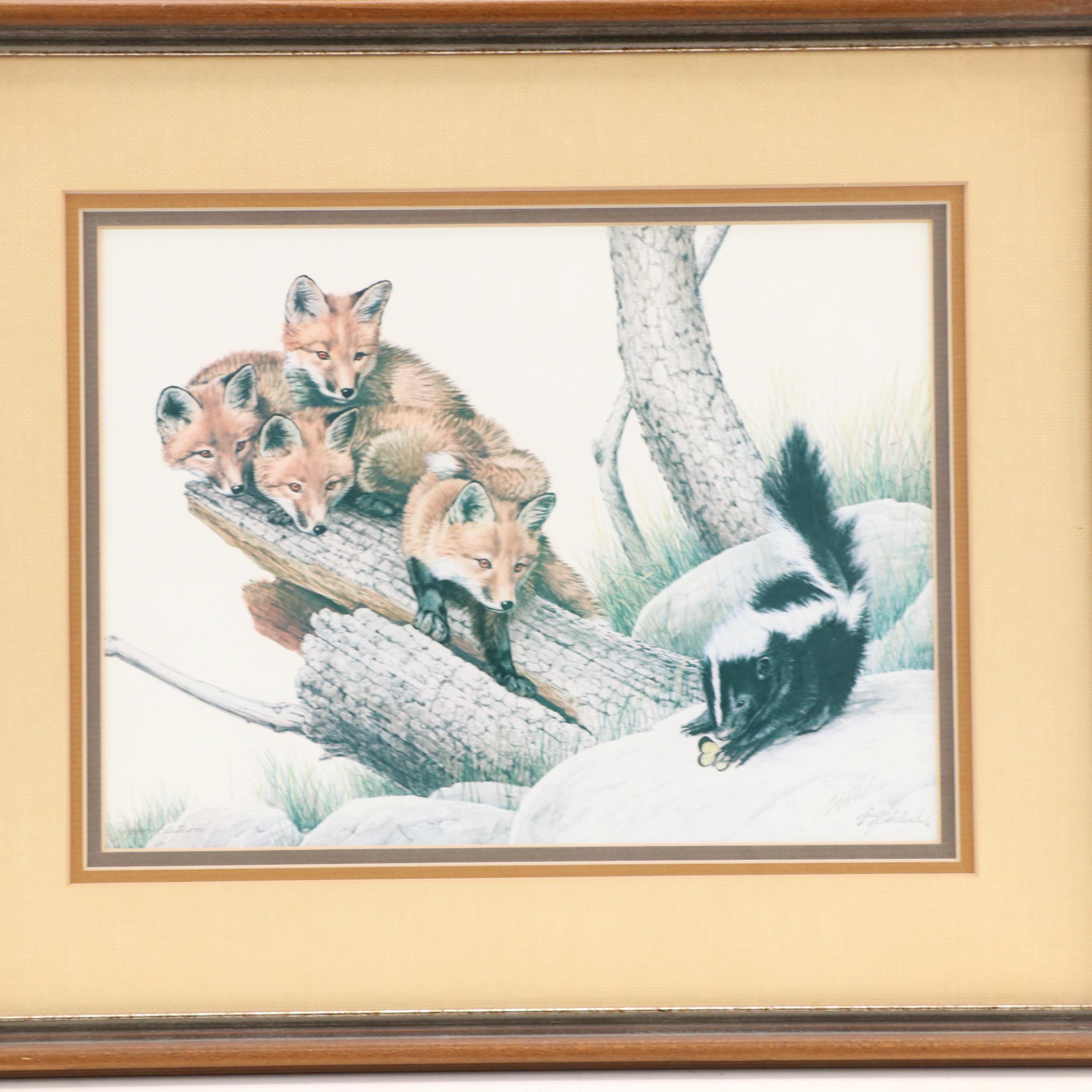 Fox Prints Including Guy Coheleach Offset Lithograph