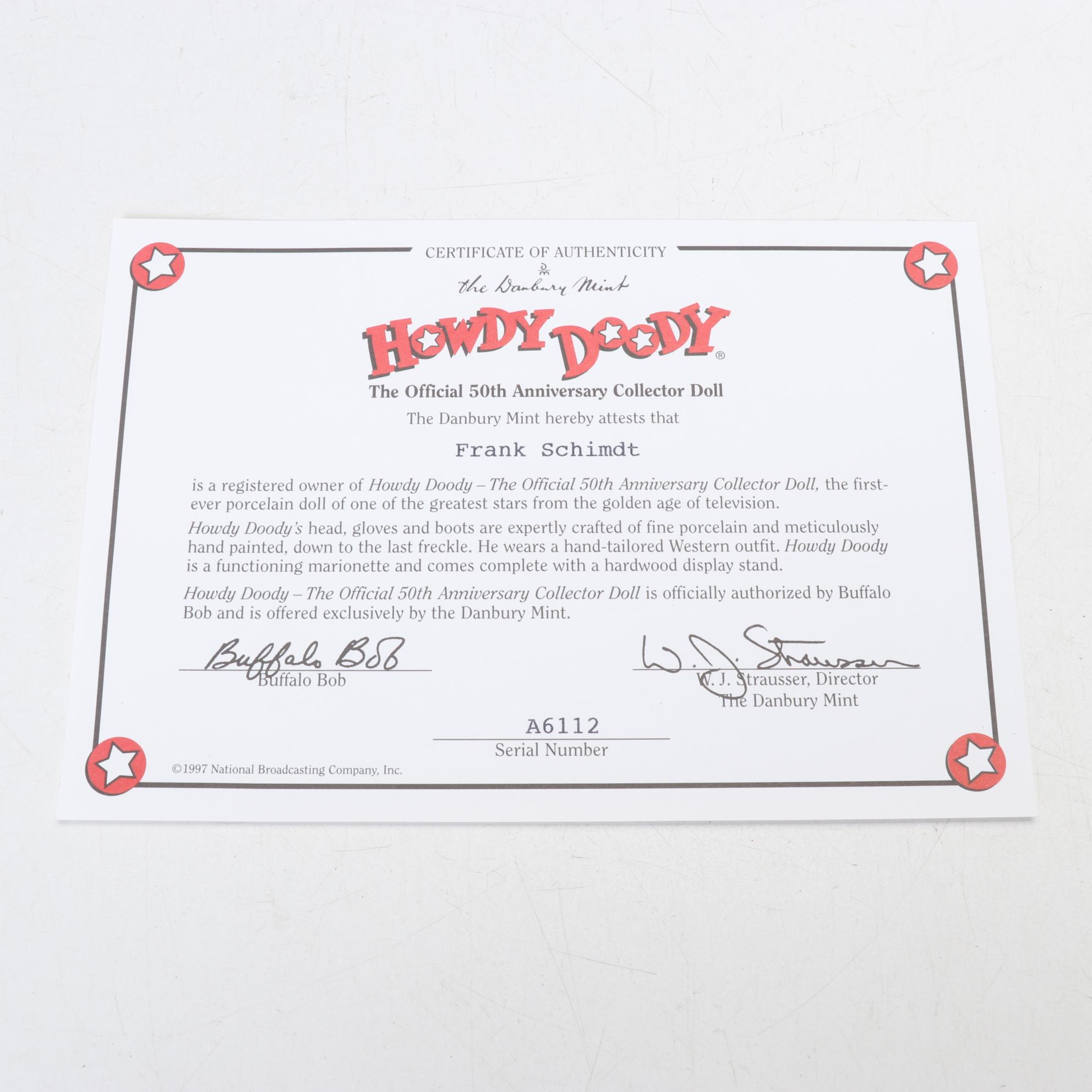 Danbury Mint Howdy Doody Marionette