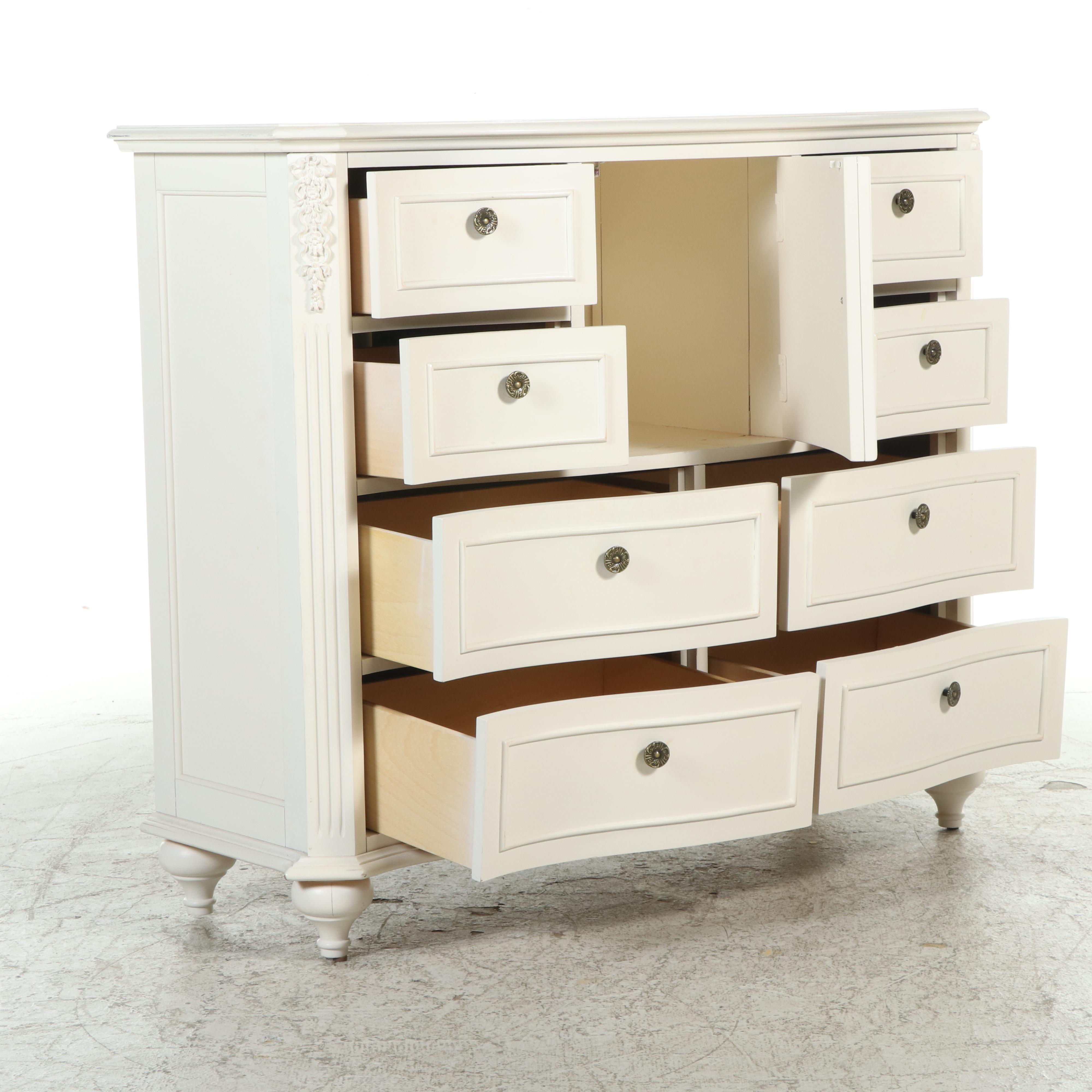 Legacy Classic Furniture White-Painted Chest of Drawers w/ Sheffield Home Mirror