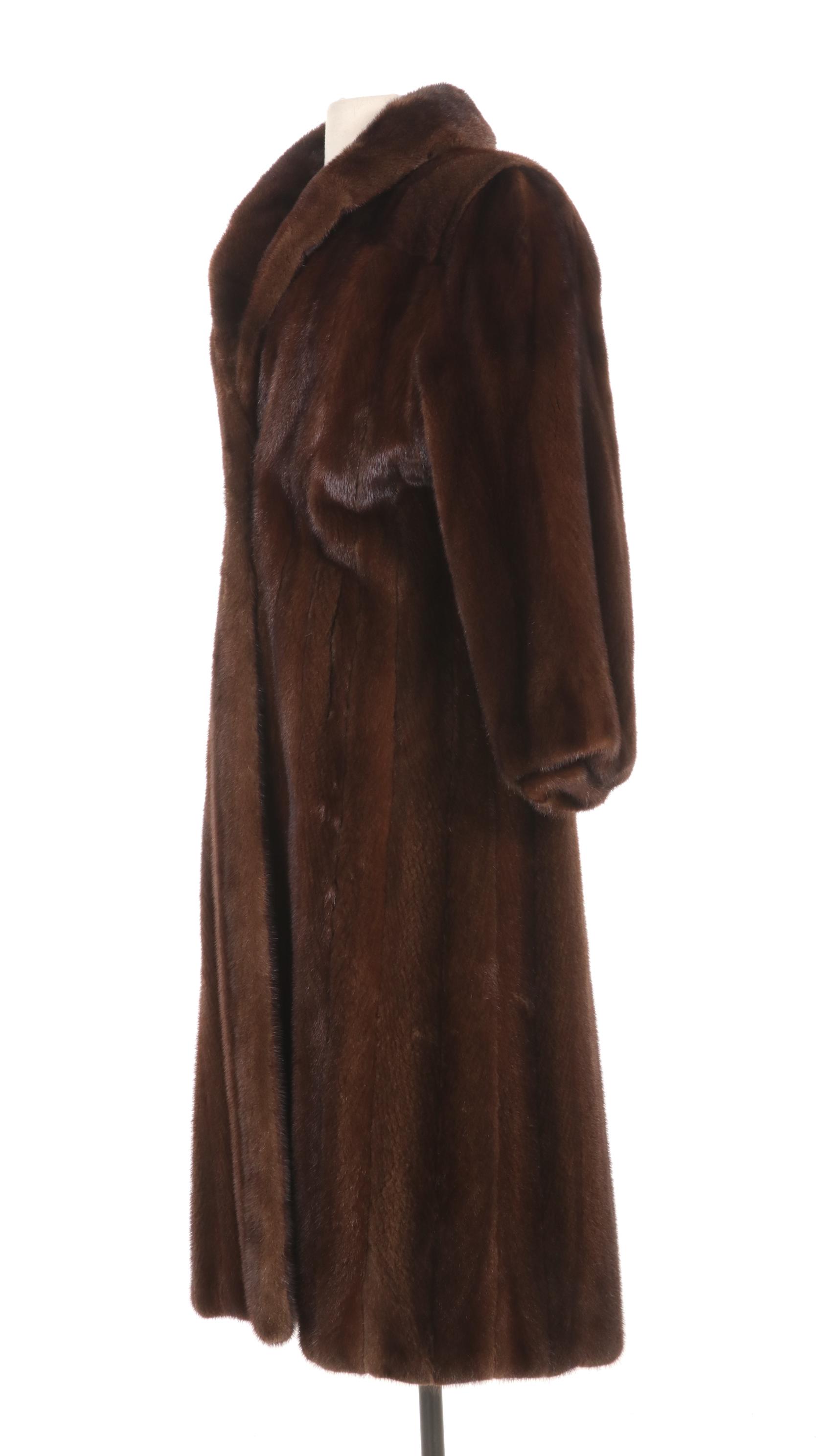 Long Chestnut Mink Fur Coat