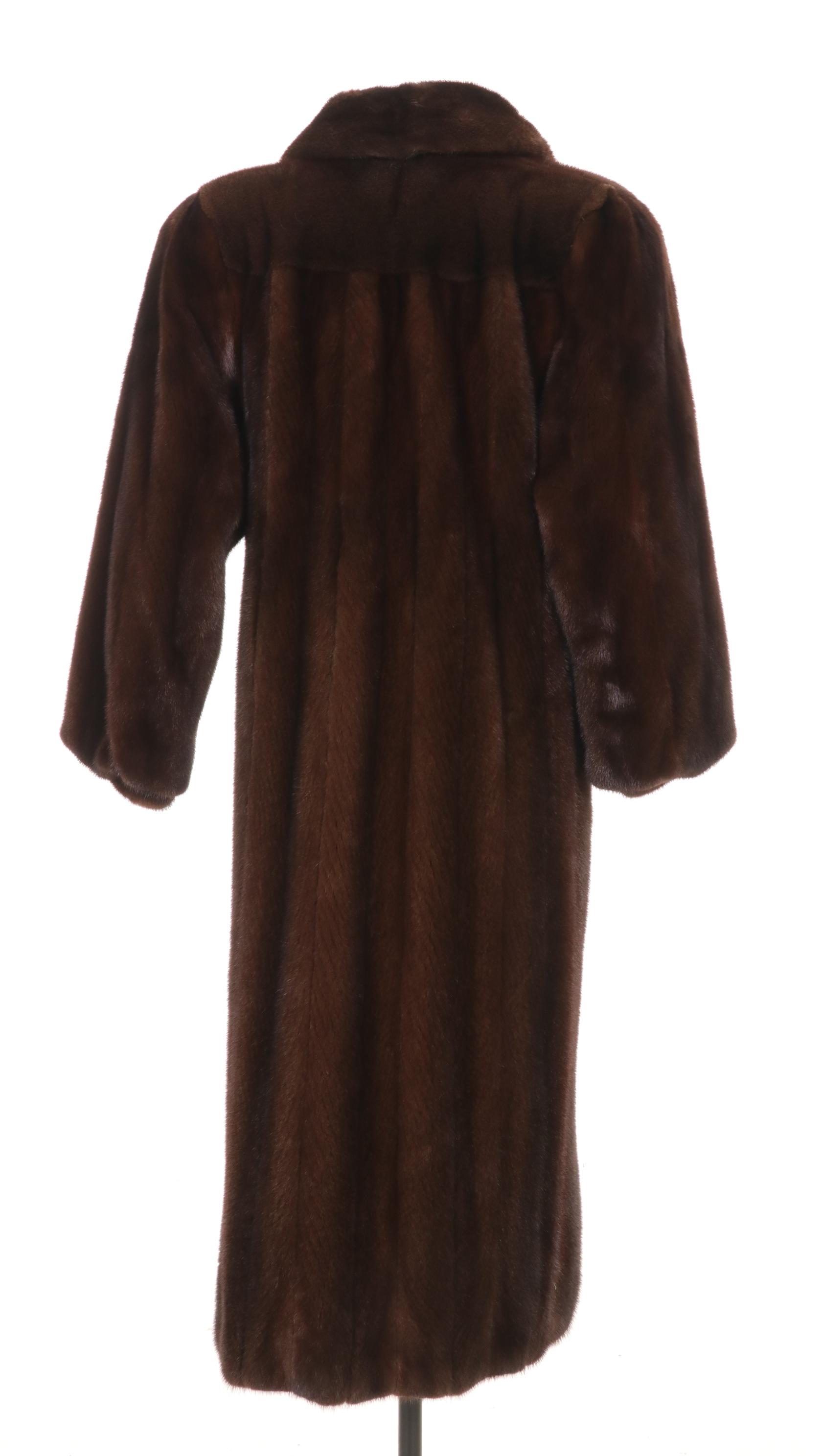 Long Chestnut Mink Fur Coat