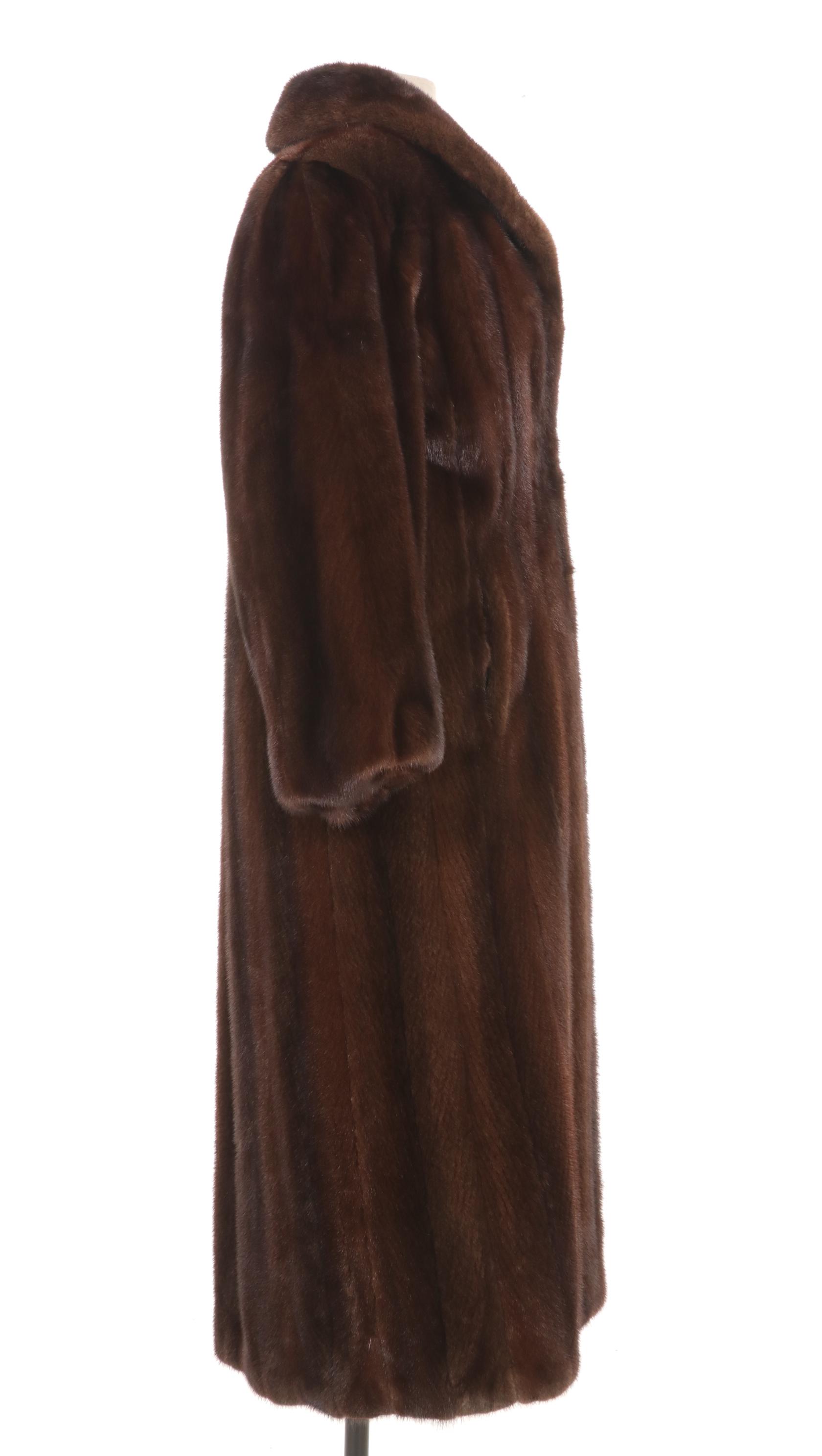 Long Chestnut Mink Fur Coat