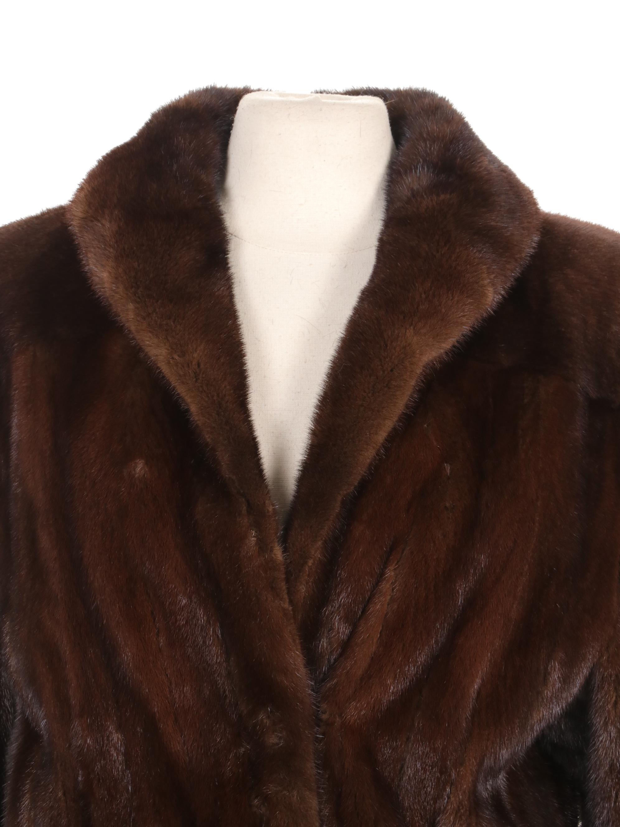 Long Chestnut Mink Fur Coat